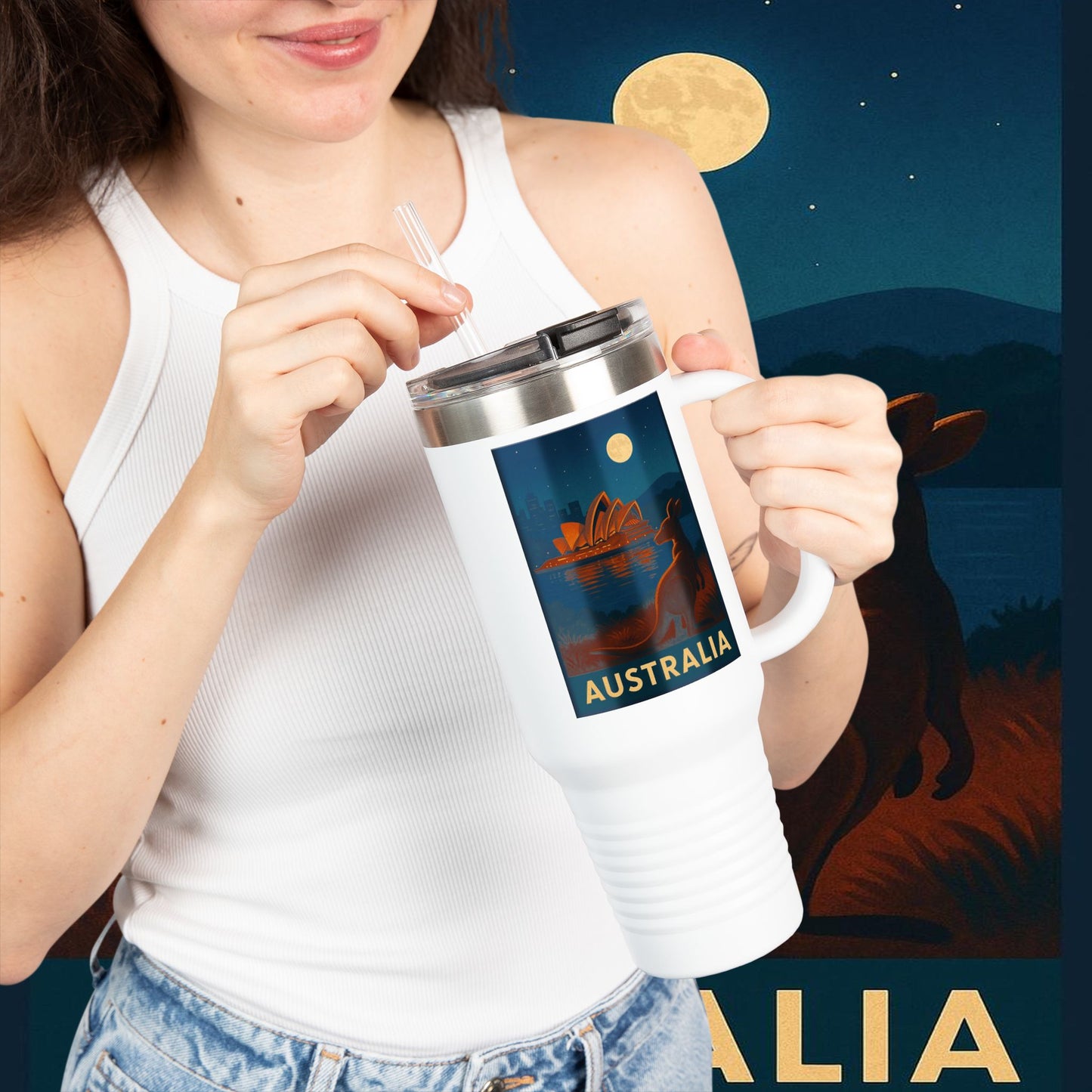 "Australia Insulated Travel Mug🌞 – Land of natural wonders and free spirit"