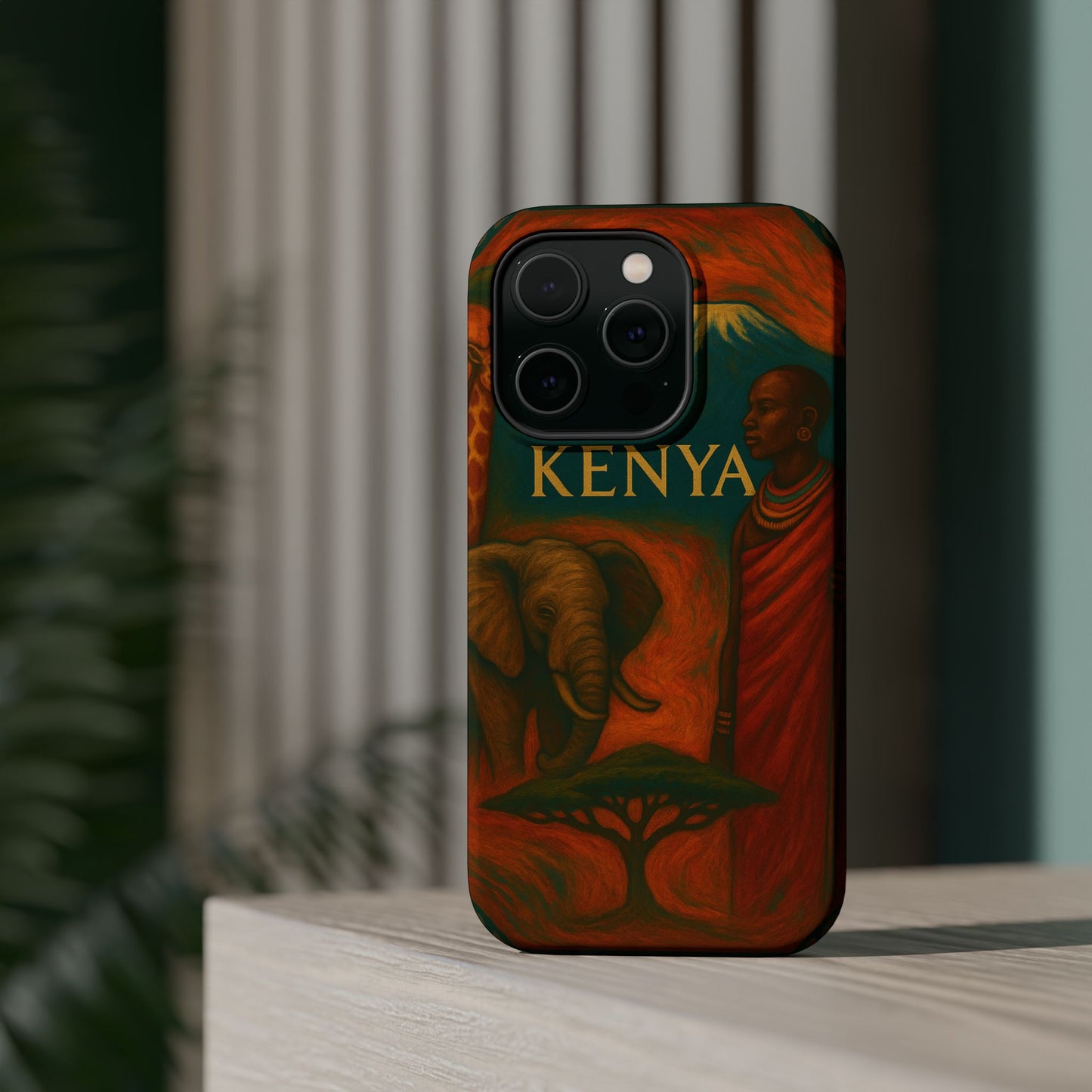"Funda Magnética Reforzada Magnética Reforzada Kenia: Aventura Salvaje y Tierra de Horizontes Infinitos 🦁🌄🏕️"