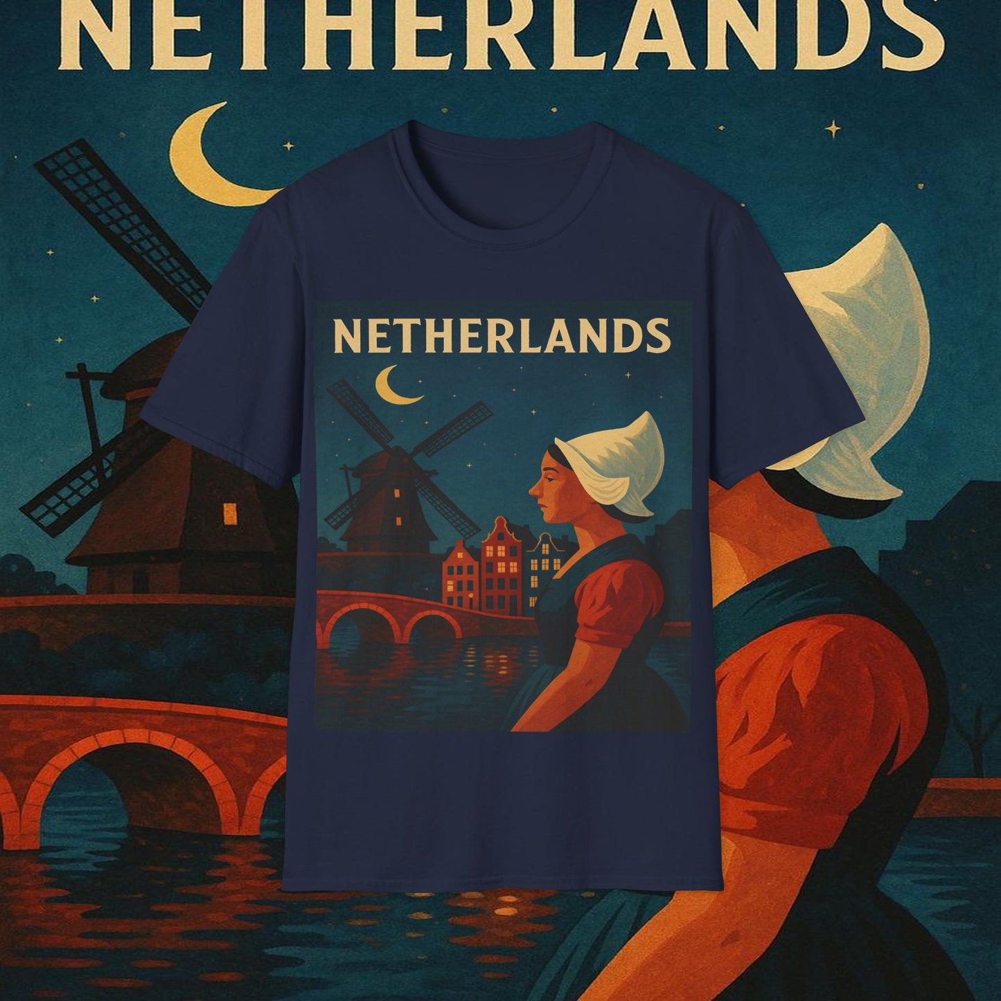"Camiseta paises bajos✨ – Tierra de tulipanes, molinos y canales mágicos"