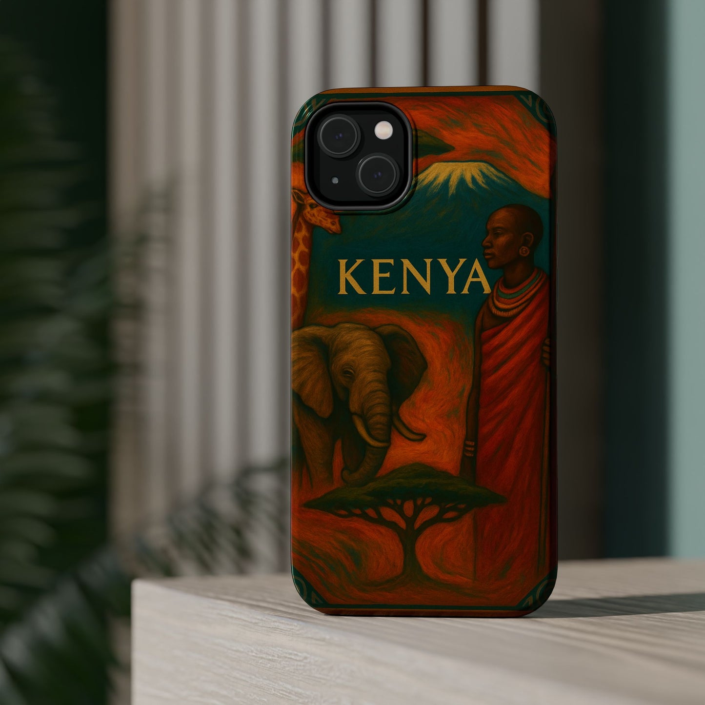 "Funda Magnética Reforzada Magnética Reforzada Kenia: Aventura Salvaje y Tierra de Horizontes Infinitos 🦁🌄🏕️"