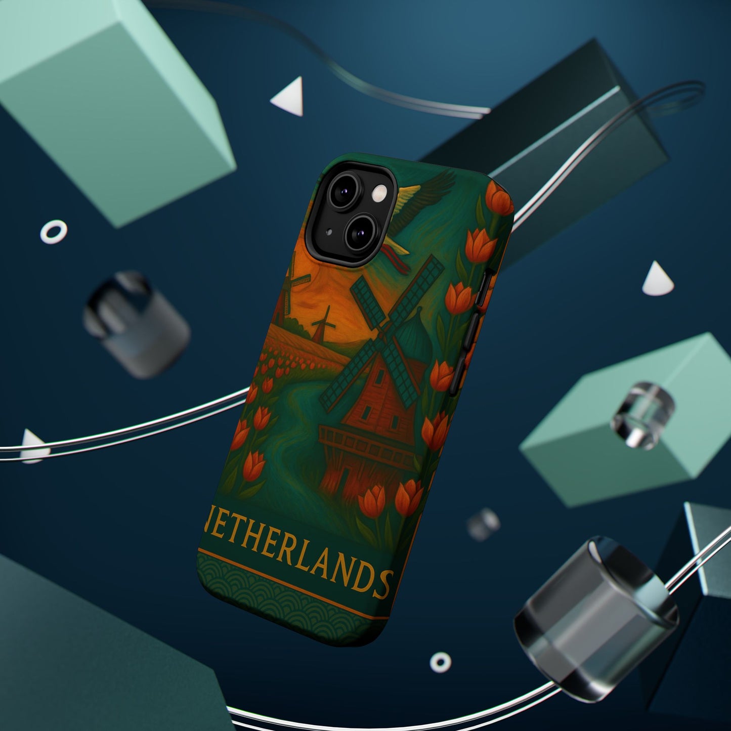 "Funda Magnética Reforzada Magnética Reforzada paises bajos✨ – Tierra de tulipanes, molinos y canales mágicos"