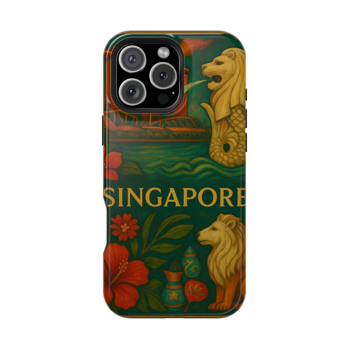 "Funda Magnética Reforzada Magnética Reforzada Singapur 🌆 – Futuro, cultura y naturaleza en un solo lugar"
