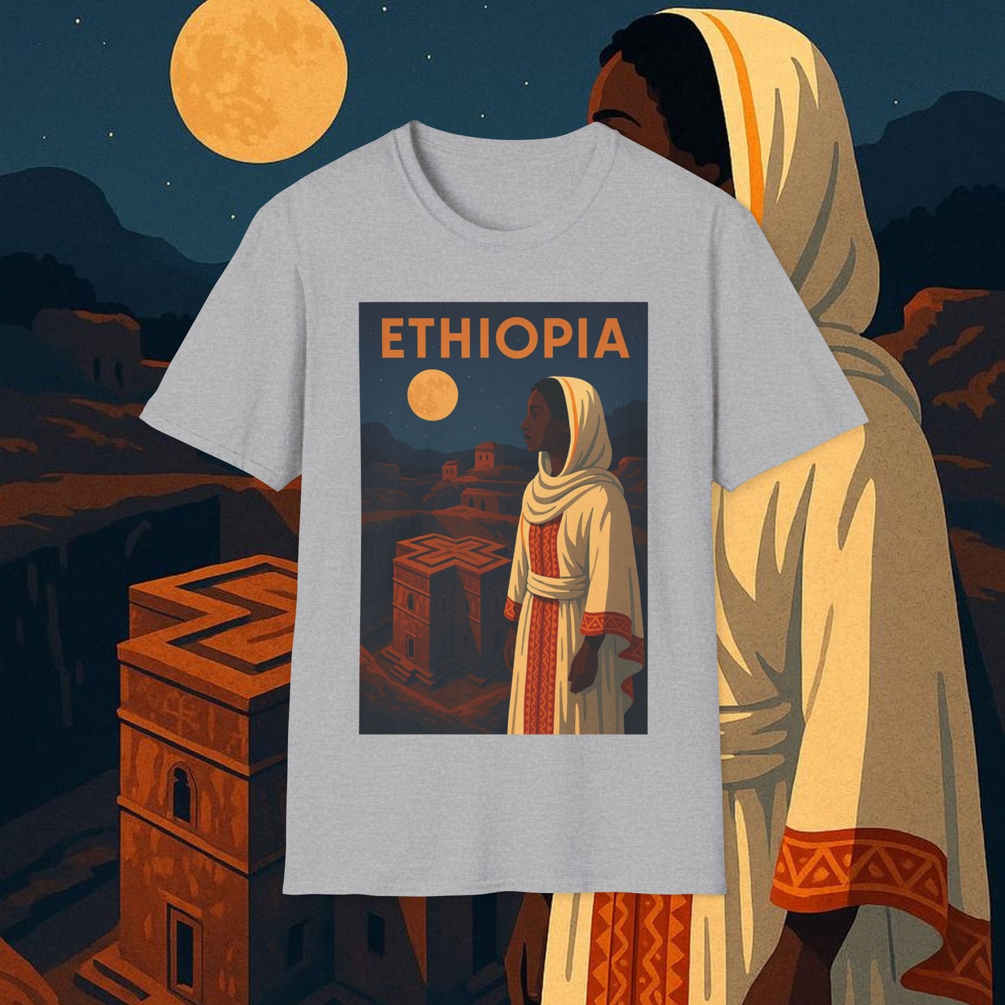 "Camiseta Etiopía Tierra sagrada y alma ancestral"