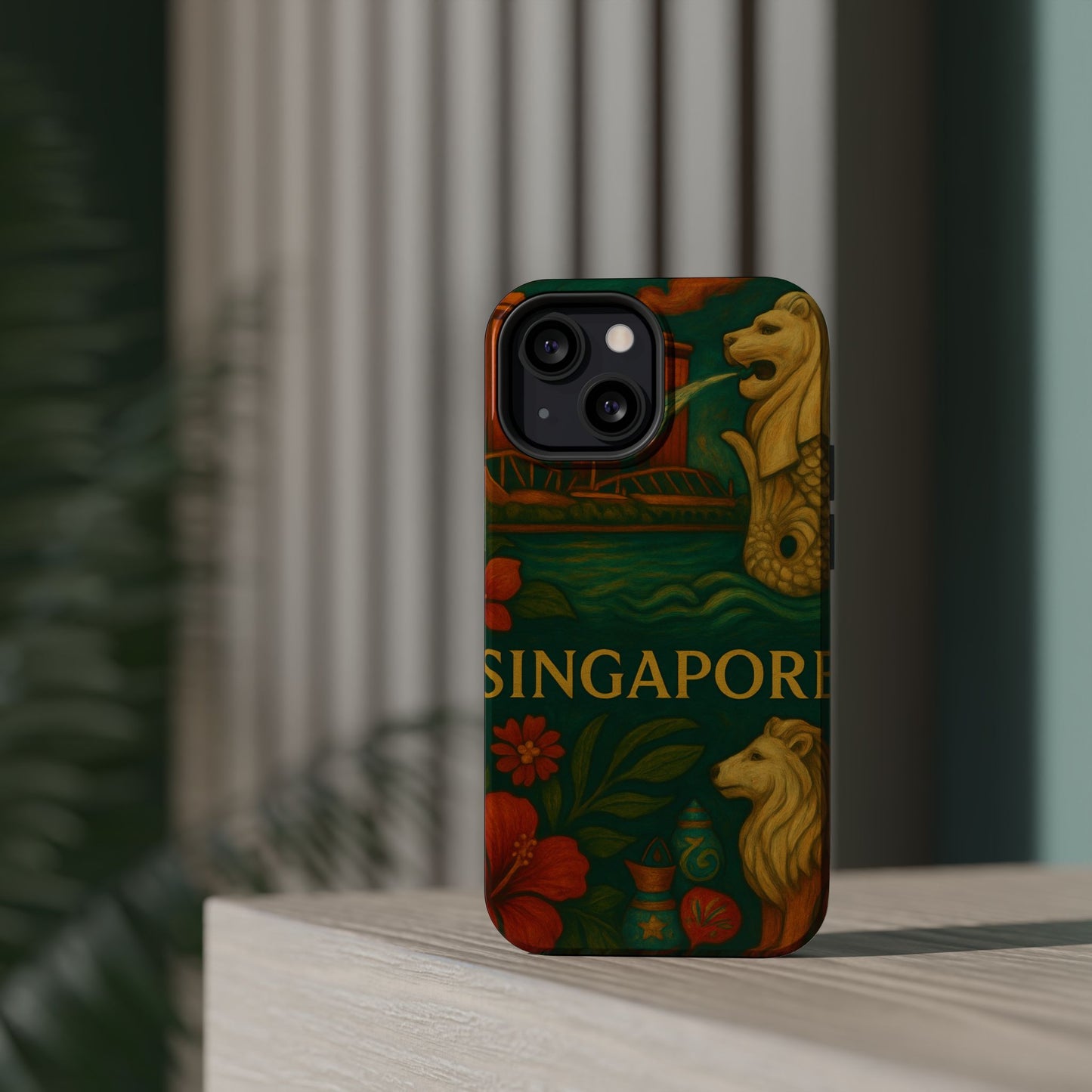"Funda Magnética Reforzada Magnética Reforzada Singapur 🌆 – Futuro, cultura y naturaleza en un solo lugar"