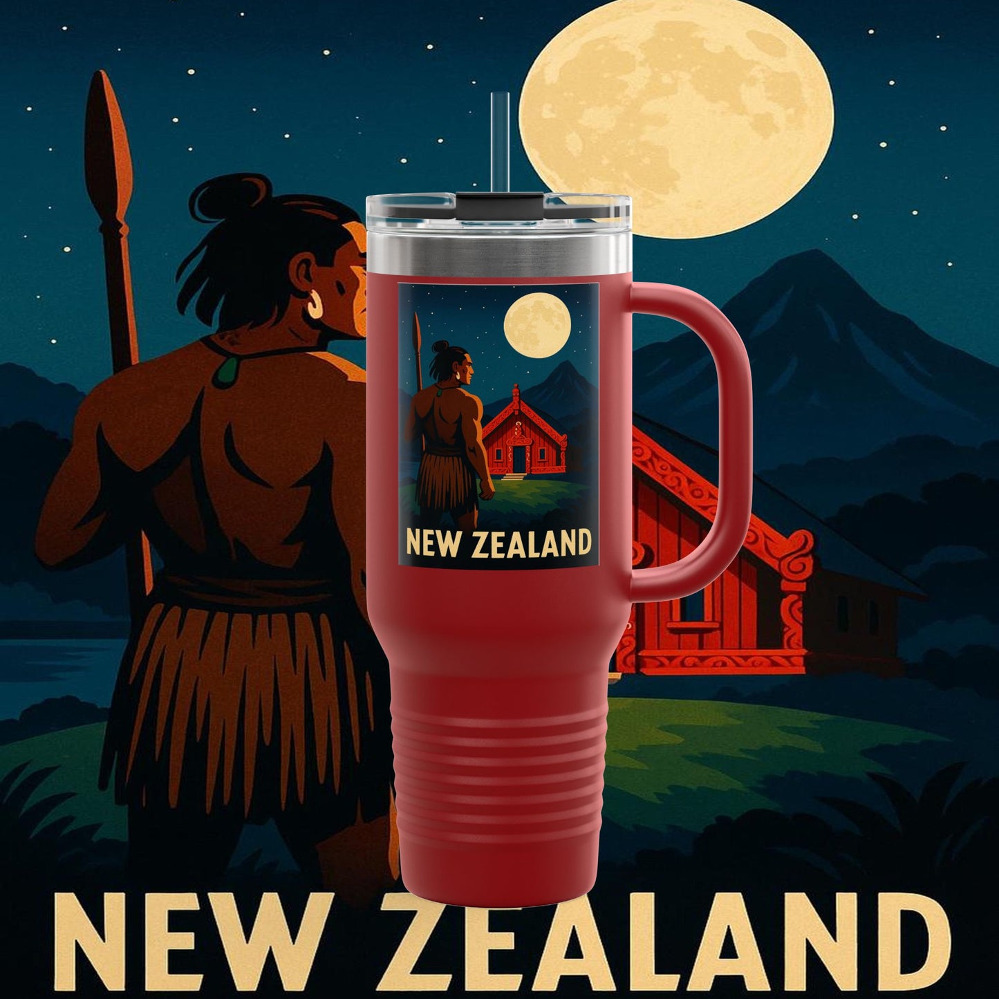"New Zealand Insulated Travel Mug🏞️ – A paradise of nature and adventure"