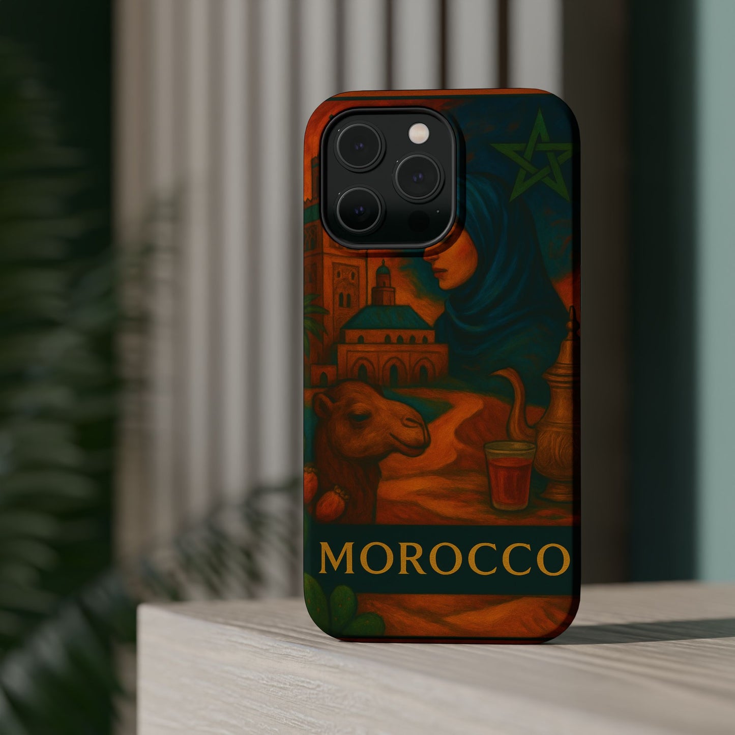 "Funda Magnética Reforzada Magnética Reforzada Marruecos: Magia del Desierto y Ciudades de Mil Colores 🐪🏜️🕌"