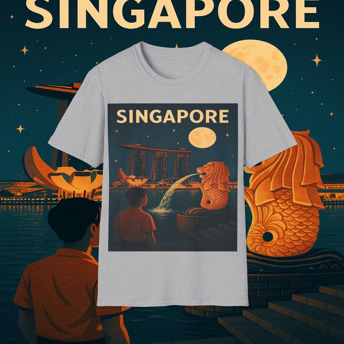 "Camiseta Singapur 🌆 – Futuro, cultura y naturaleza en un solo lugar"