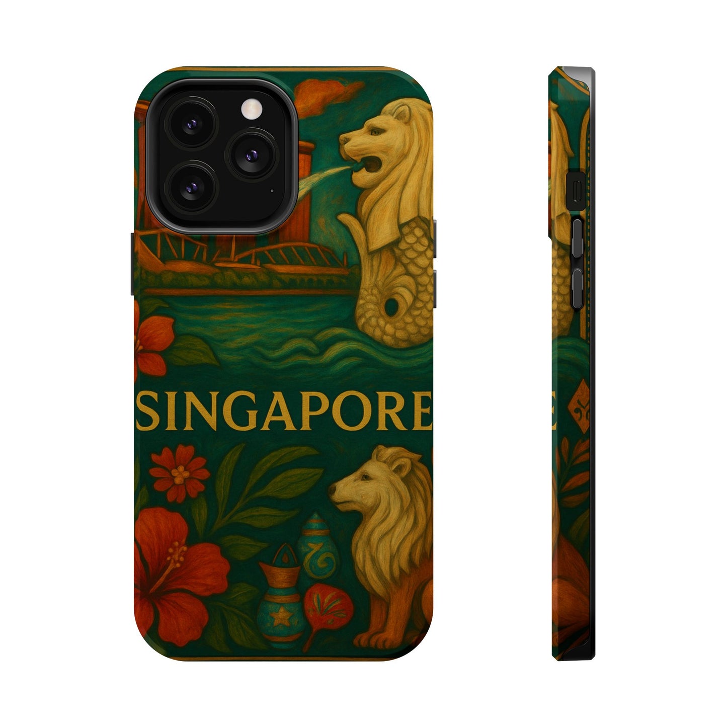"Funda Magnética Reforzada Magnética Reforzada Singapur 🌆 – Futuro, cultura y naturaleza en un solo lugar"