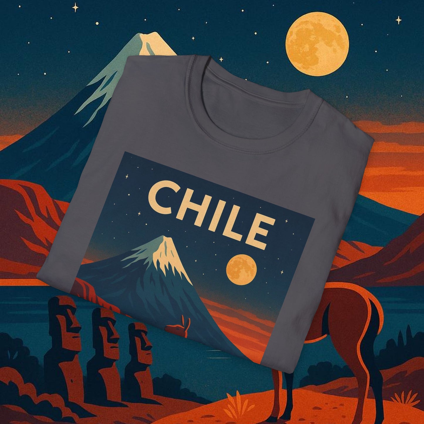 "Camiseta Chile: Naturaleza Indómita y Horizontes Eternos 🏔️🍇🏜️"