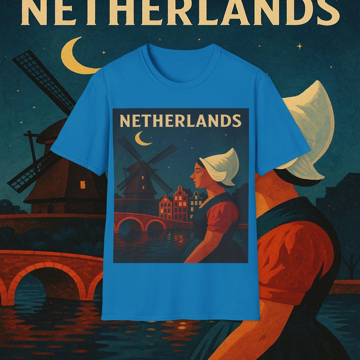 "Camiseta paises bajos✨ – Tierra de tulipanes, molinos y canales mágicos"