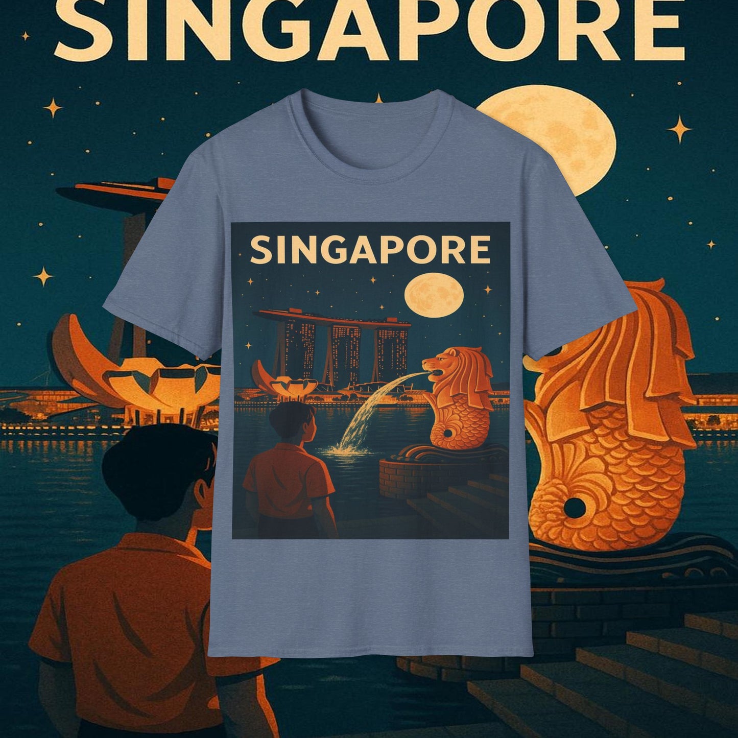 "Camiseta Singapur 🌆 – Futuro, cultura y naturaleza en un solo lugar"