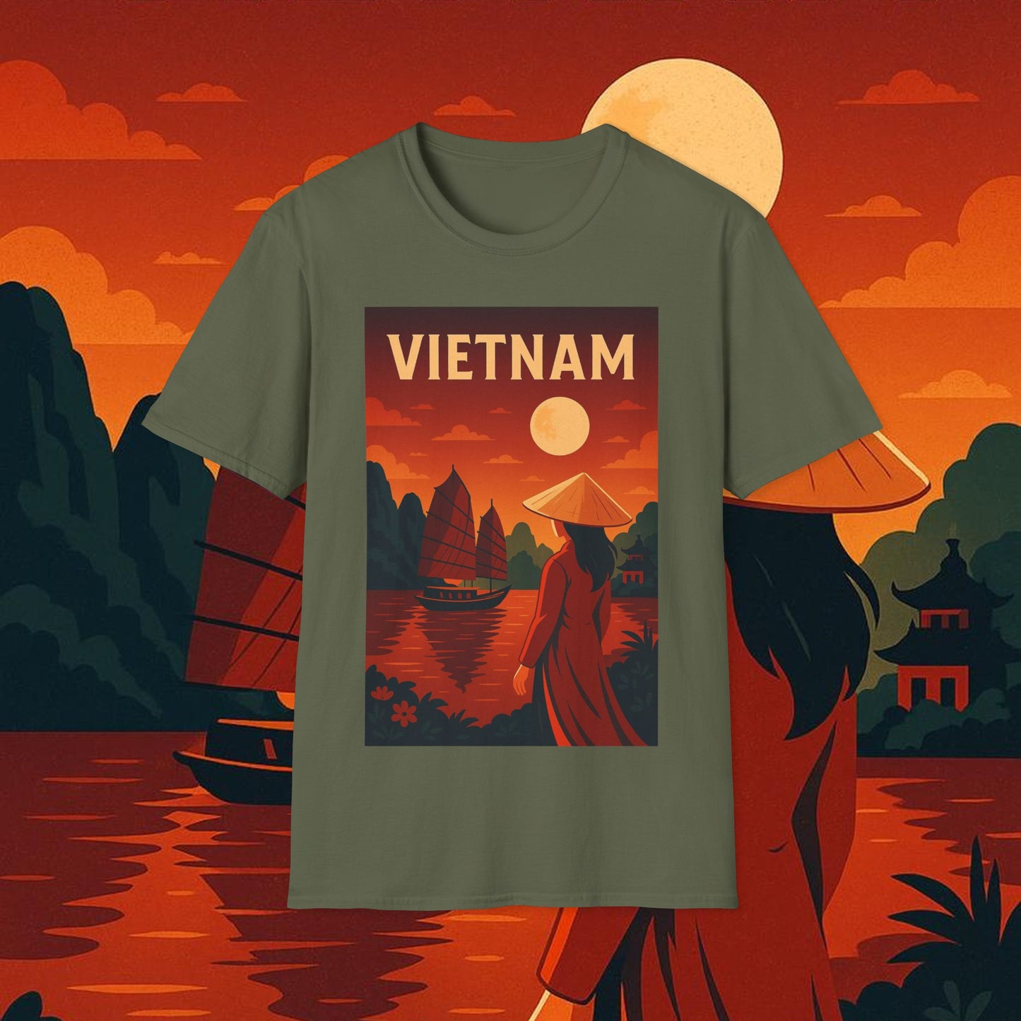 "Camiseta Vietnam: Tradición, Naturaleza y Leyendas Ancestrales 🎋🏯🐉"