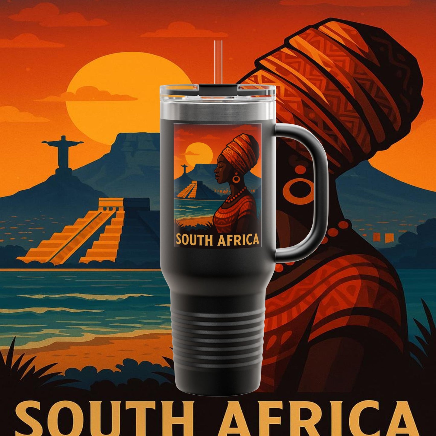 "South Africa Insulated Travel Mug 🌍 – A world of adventure and diversity"
