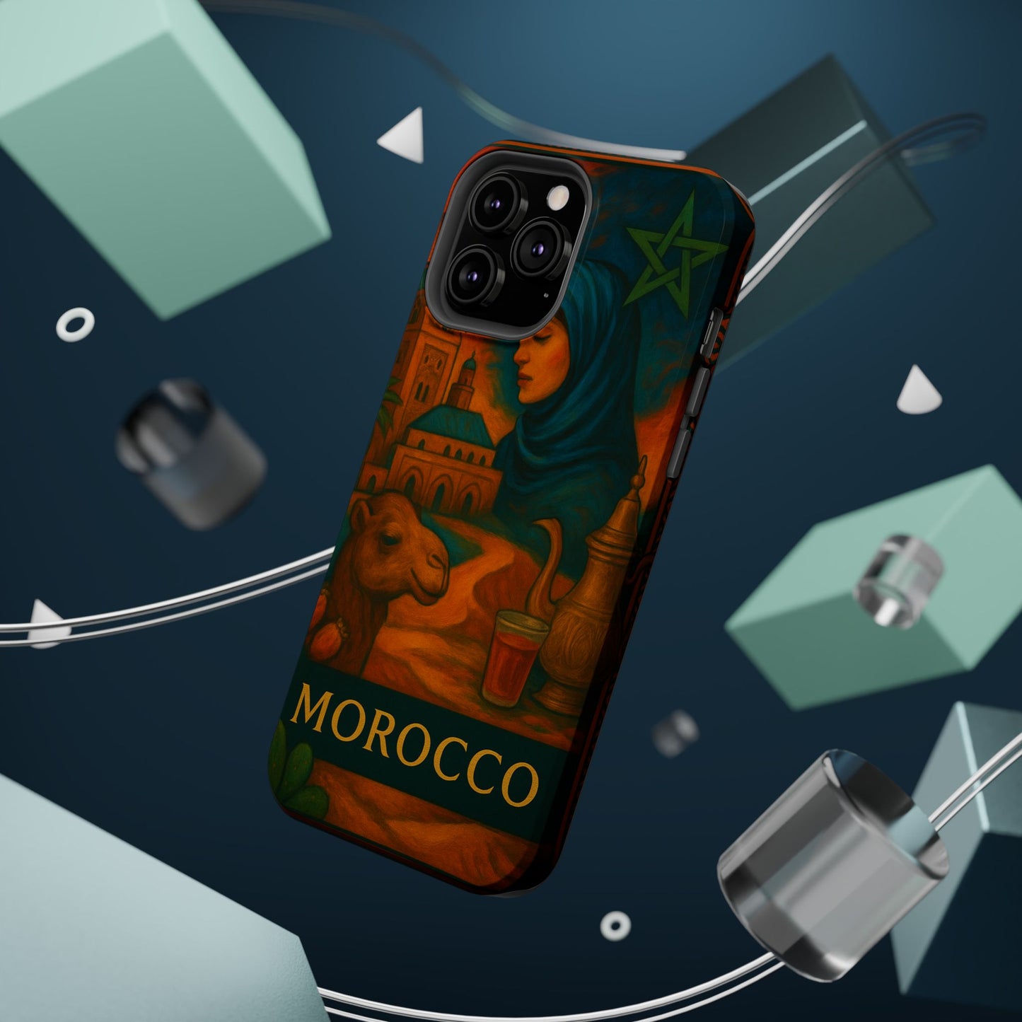 "Funda Magnética Reforzada Magnética Reforzada Marruecos: Magia del Desierto y Ciudades de Mil Colores 🐪🏜️🕌"