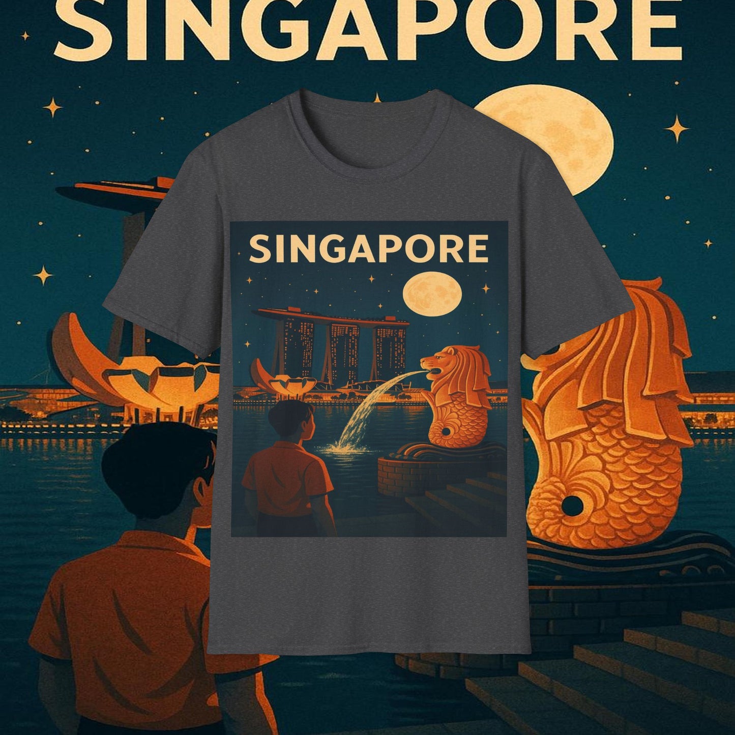 "Camiseta Singapur 🌆 – Futuro, cultura y naturaleza en un solo lugar"