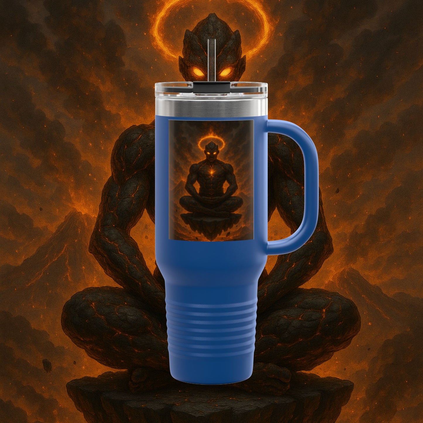 "Taza de viaje aislada Ignarh –🔥el Guardián del Silencio"