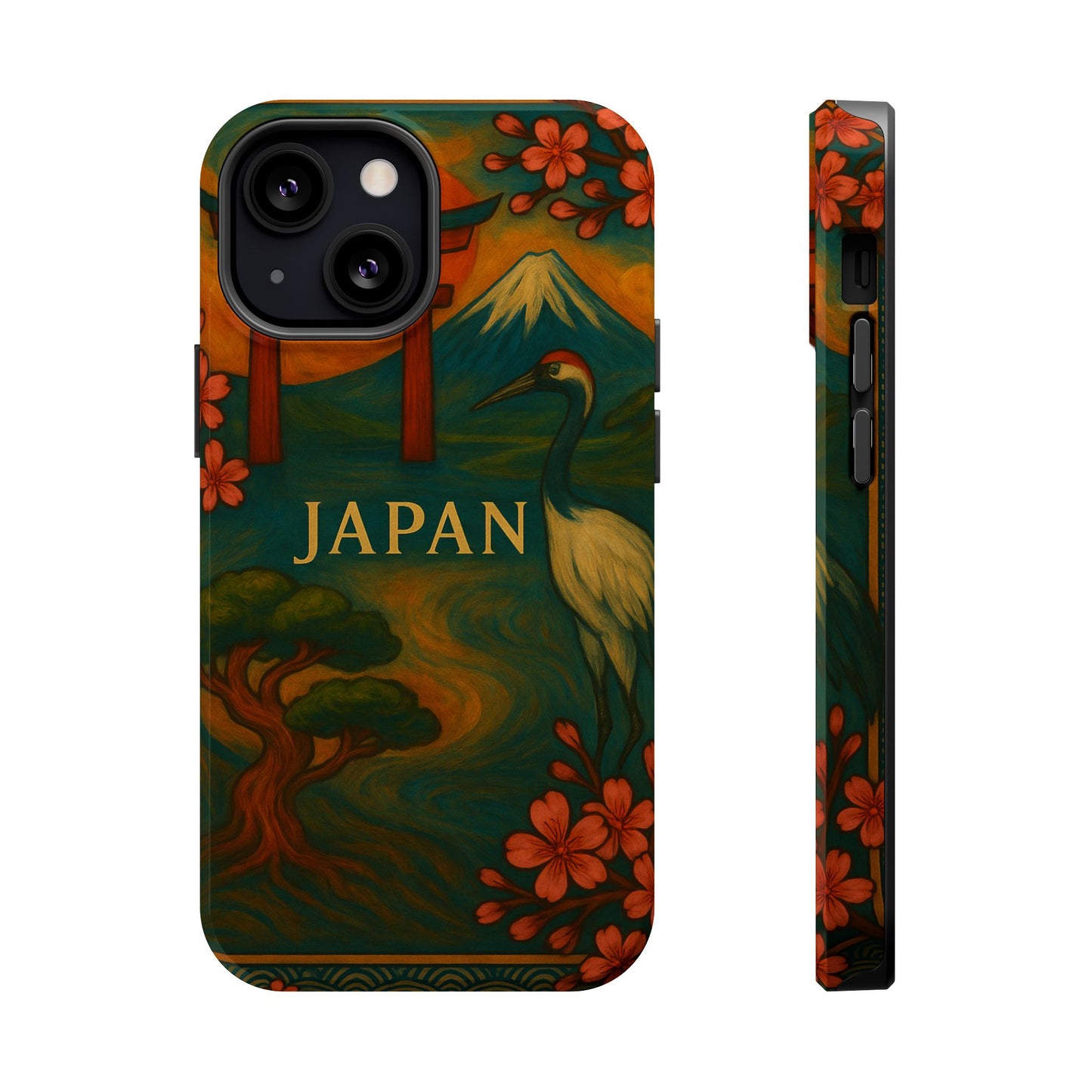 "Funda Magnética Reforzada Japón: Tradición entre Cerezos y Montañas 🌸⛩️🗻"