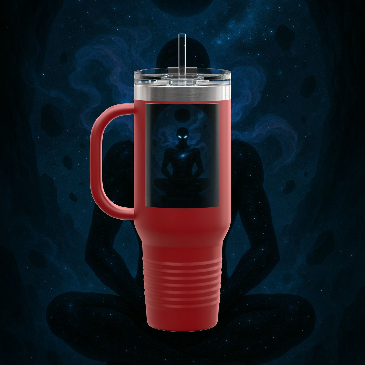 "Taza de viaje aislada 🌌 Nok Tael, el Destello del Vacío"