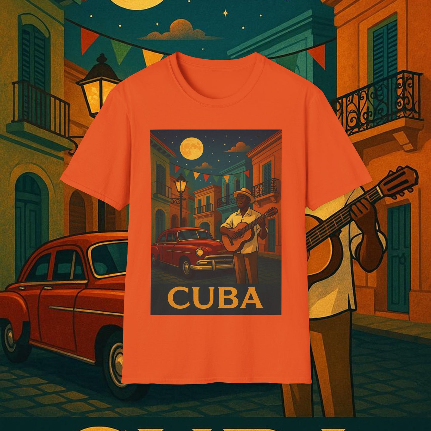 "Camiseta Cuba: Ritmo, Historia y Encanto Caribeño 🎺🚗🌴 "