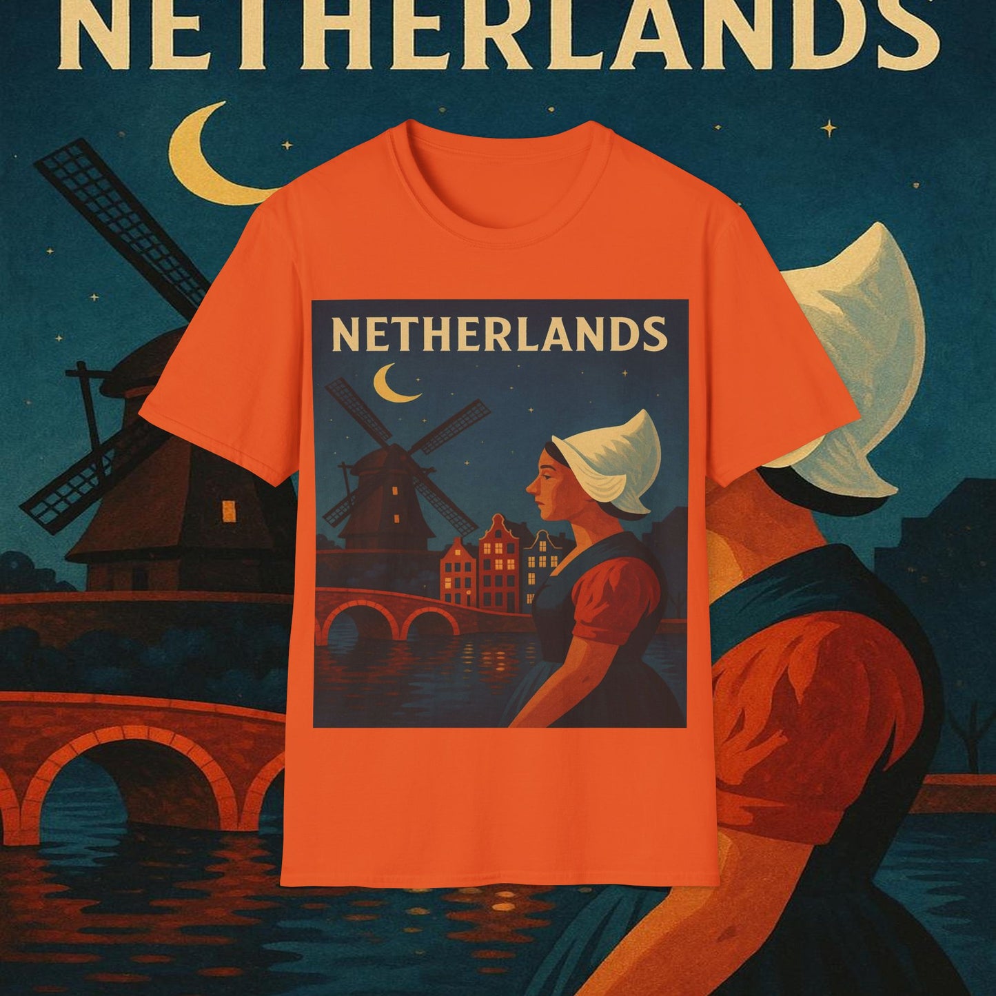 "Camiseta paises bajos✨ – Tierra de tulipanes, molinos y canales mágicos"