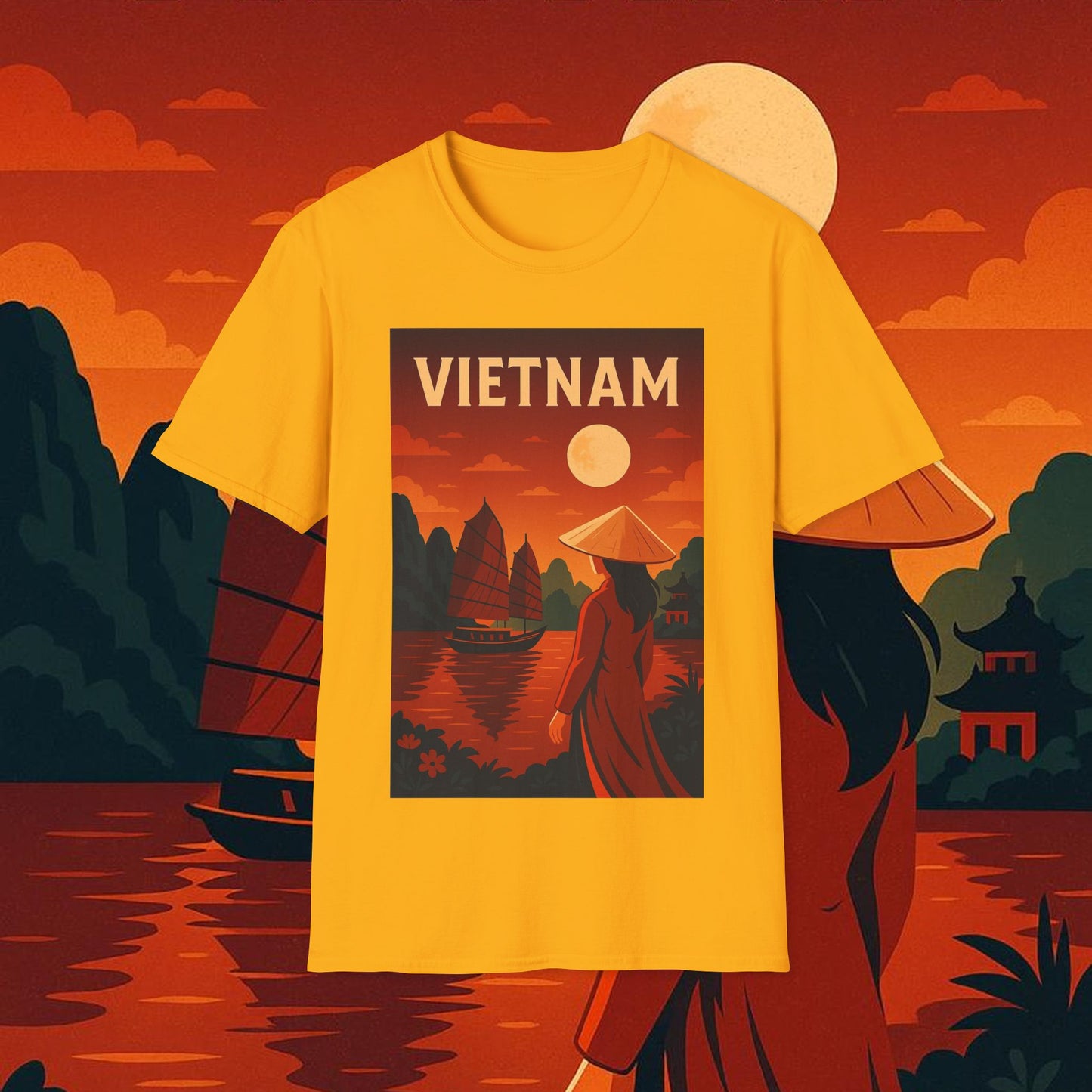 "Camiseta Vietnam: Tradición, Naturaleza y Leyendas Ancestrales 🎋🏯🐉"