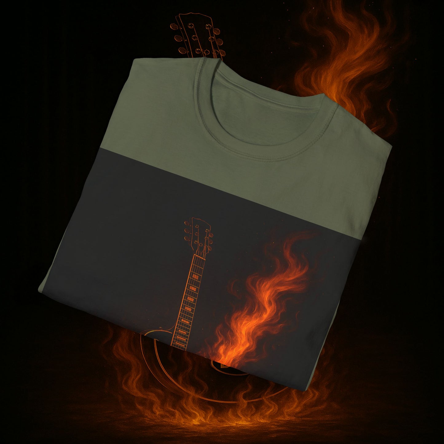 "Camiseta guitarra 🎸🔥Donde vibra una cuerda, nace una llamarada.” 🔥🎸