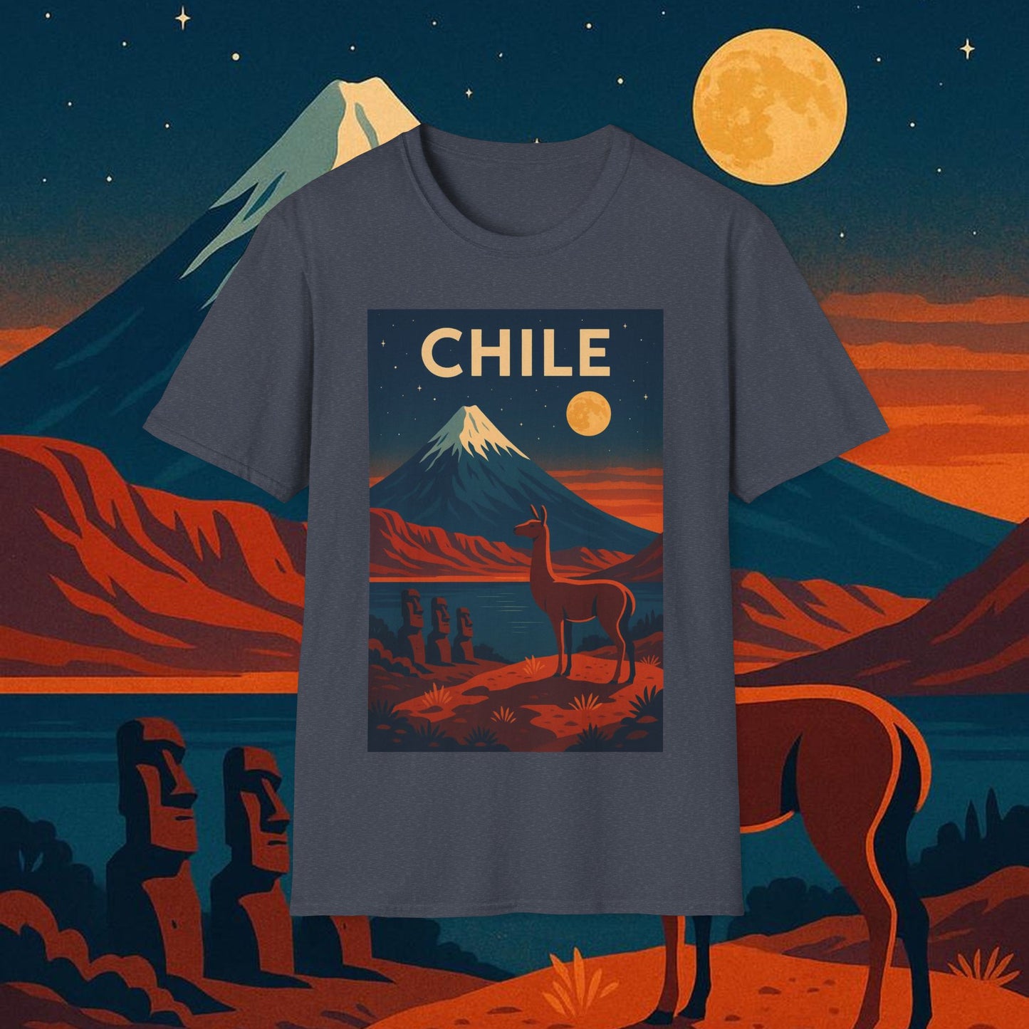 "Camiseta Chile: Naturaleza Indómita y Horizontes Eternos 🏔️🍇🏜️"
