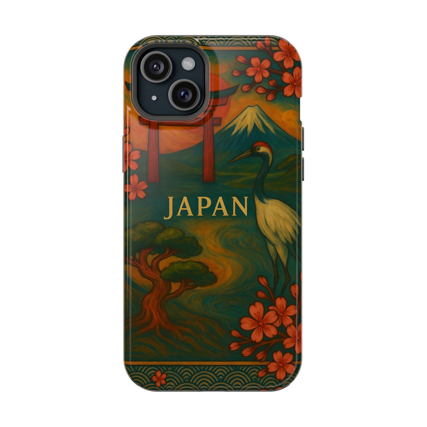 "Funda Magnética Reforzada Japón: Tradición entre Cerezos y Montañas 🌸⛩️🗻"