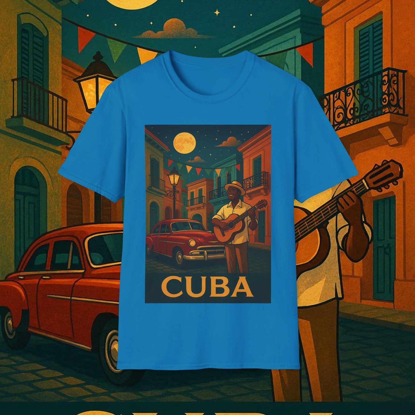 "Camiseta Cuba: Ritmo, Historia y Encanto Caribeño 🎺🚗🌴 "