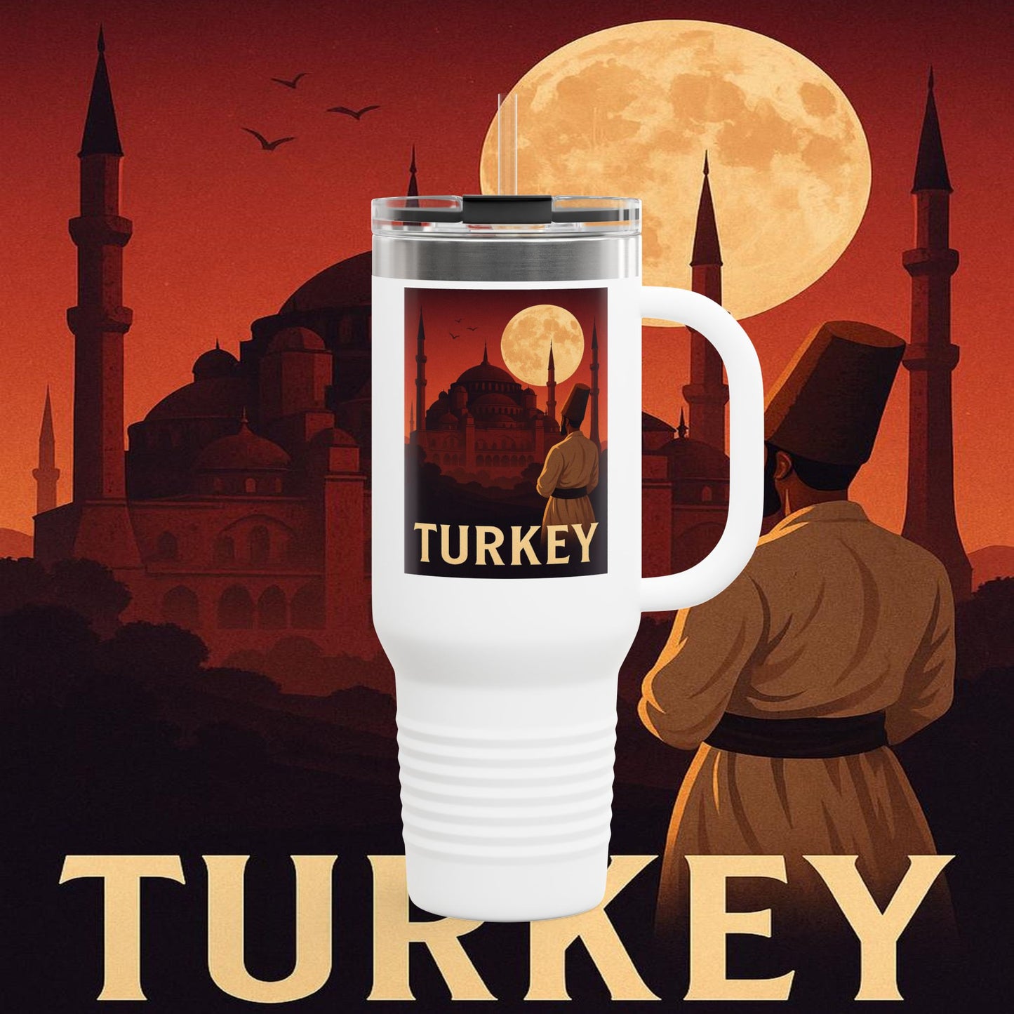 "Turkey Insulated Travel Mug✨ – Where East and West embrace"