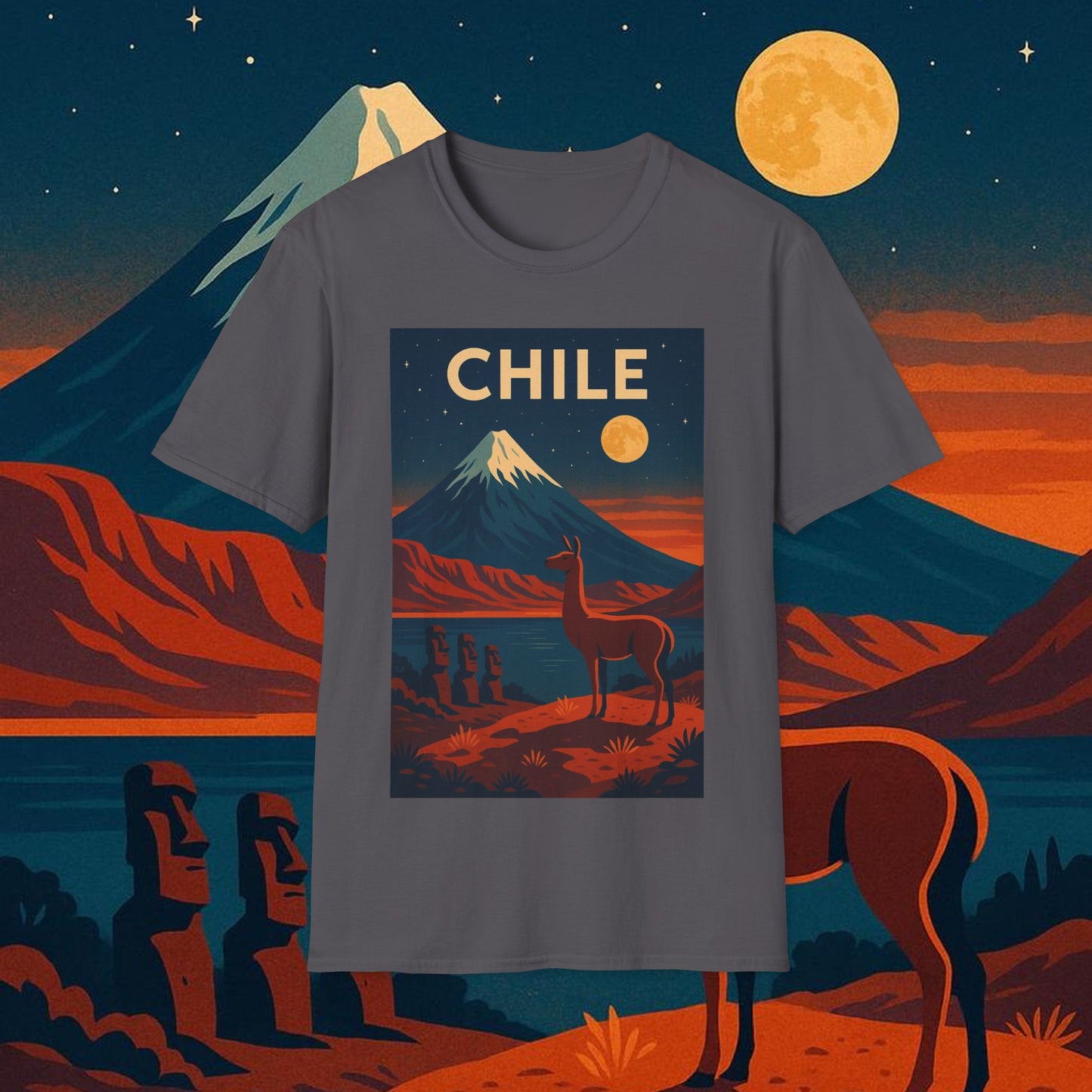 "Camiseta Chile: Naturaleza Indómita y Horizontes Eternos 🏔️🍇🏜️"