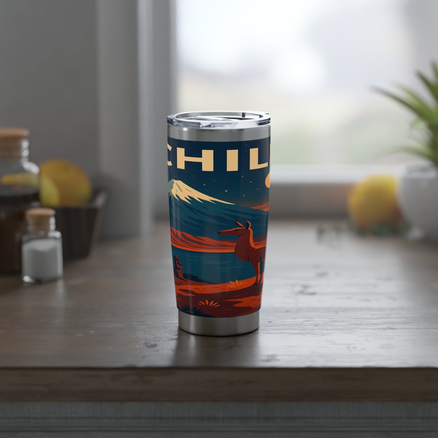 "Vagabond 20oz Thermal Tumbler Chile: Untamed Nature and Eternal Horizons 🏔️🍇🏜️"