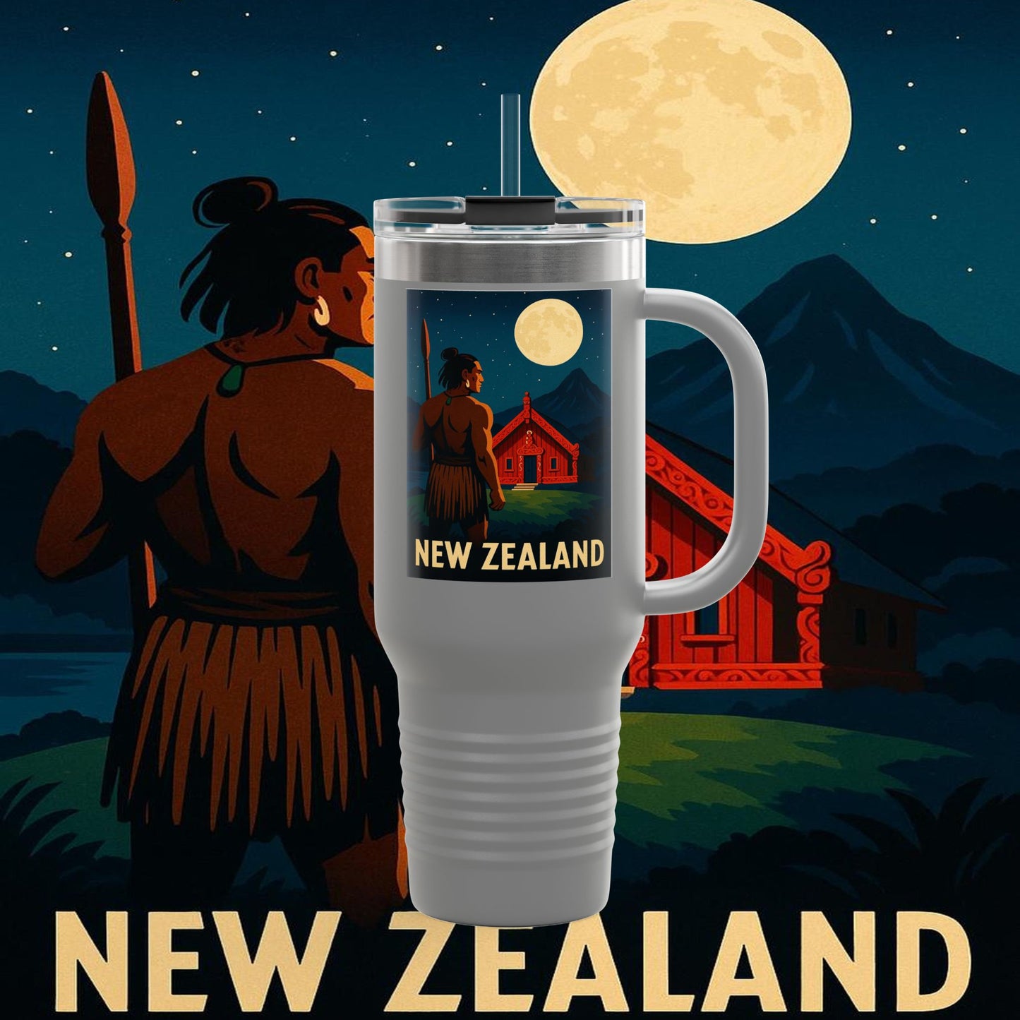 "New Zealand Insulated Travel Mug🏞️ – A paradise of nature and adventure"