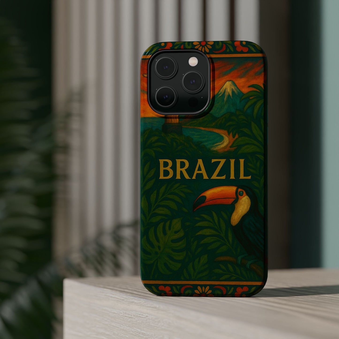 "Funda Magnética Reforzada Magnética Reforzada Brasil: Ritmo, Naturaleza y Alegría Infinita 🎶🌴🏖️"