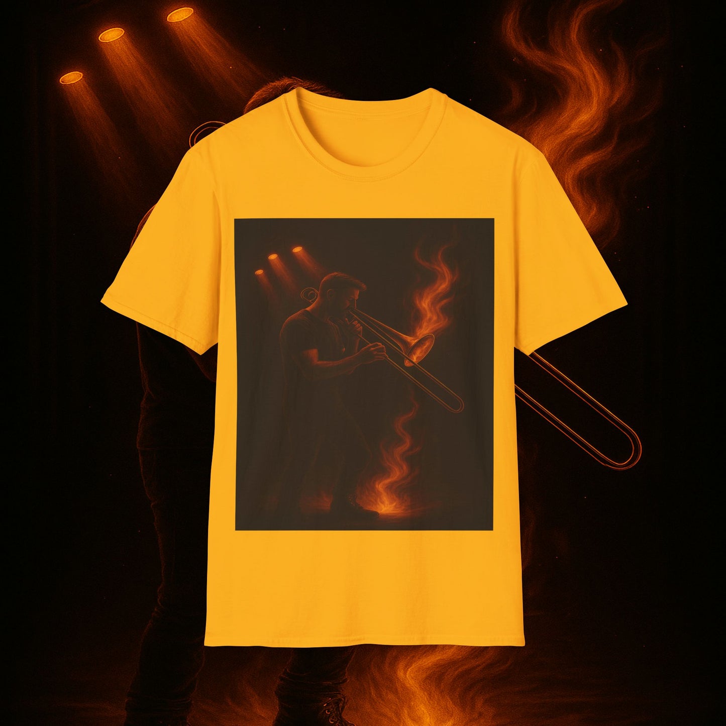"Camiseta Trombón 🎷🔥No todos los fuegos hacen ruido… algunos tocan el alma.” 🔥🎷