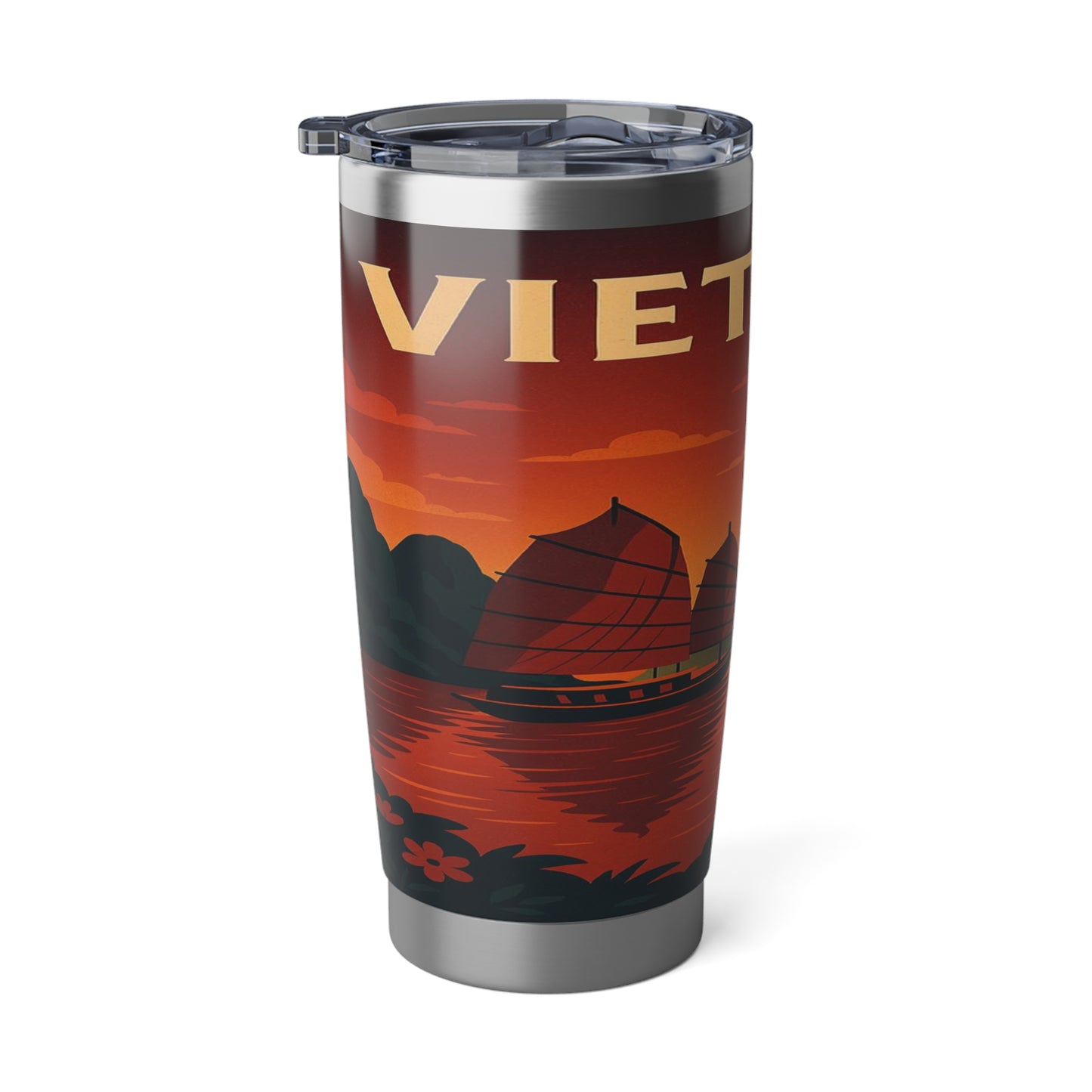 "Vaso Térmico Vagabond 20oz Vietnam: Tradición, Naturaleza y Leyendas Ancestrales 🎋🏯🐉"