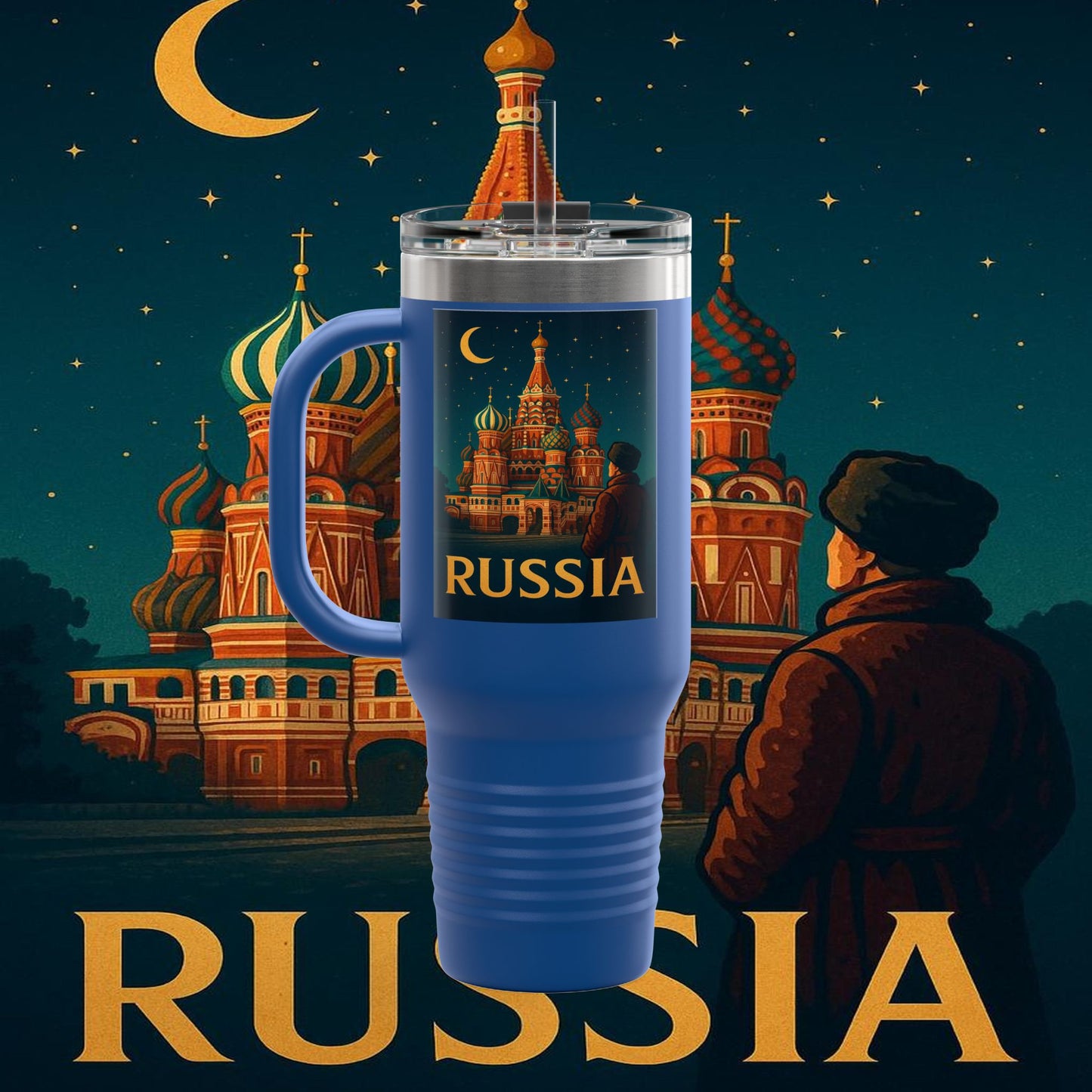 "Russia Insulated Travel Mug❄️ – Land of history, mystery, and grandeur"