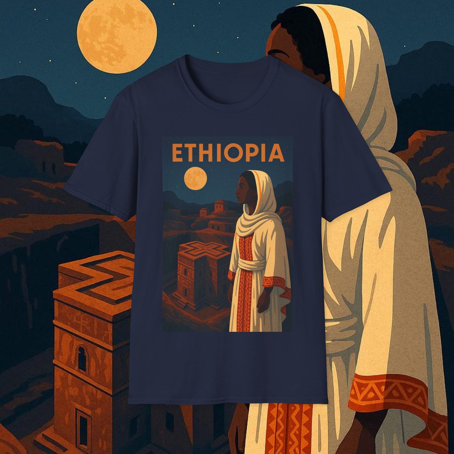 "Camiseta Etiopía Tierra sagrada y alma ancestral"