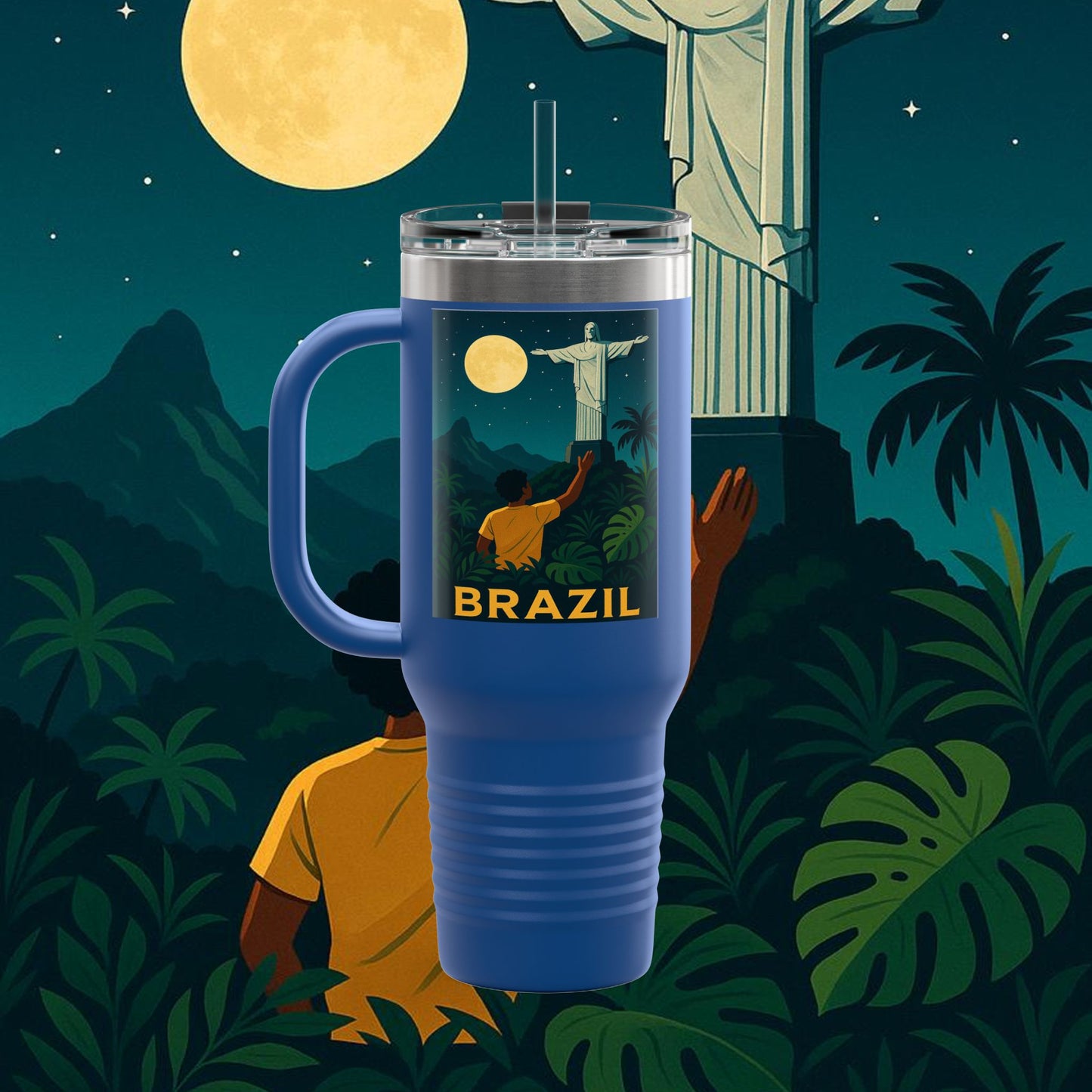 "taza de Viaje Aislada Brasil: Ritmo, Naturaleza y Alegría Infinita 🎶🌴🏖️"