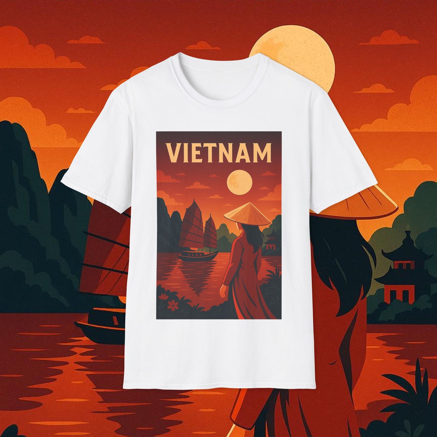 "Camiseta Vietnam: Tradición, Naturaleza y Leyendas Ancestrales 🎋🏯🐉"