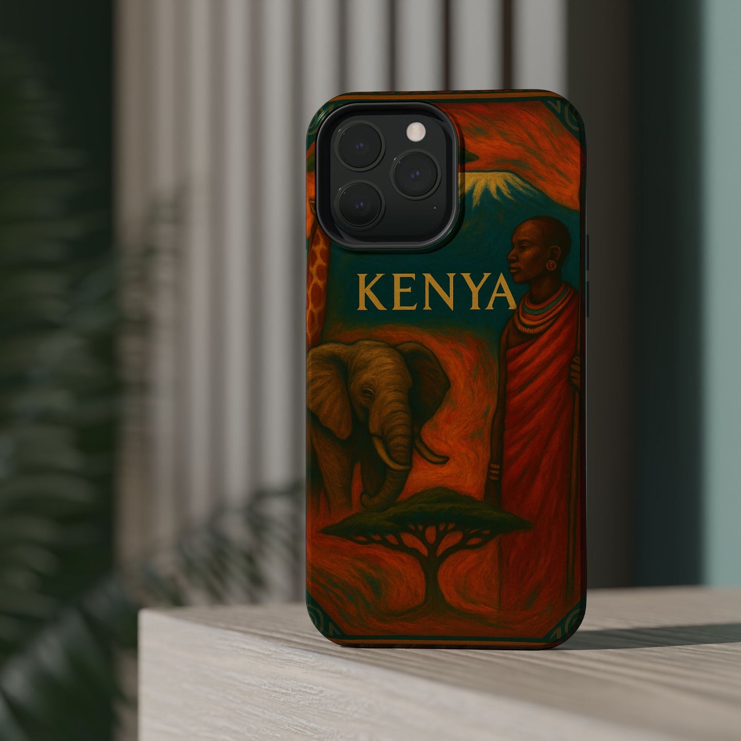 "Funda Magnética Reforzada Magnética Reforzada Kenia: Aventura Salvaje y Tierra de Horizontes Infinitos 🦁🌄🏕️"