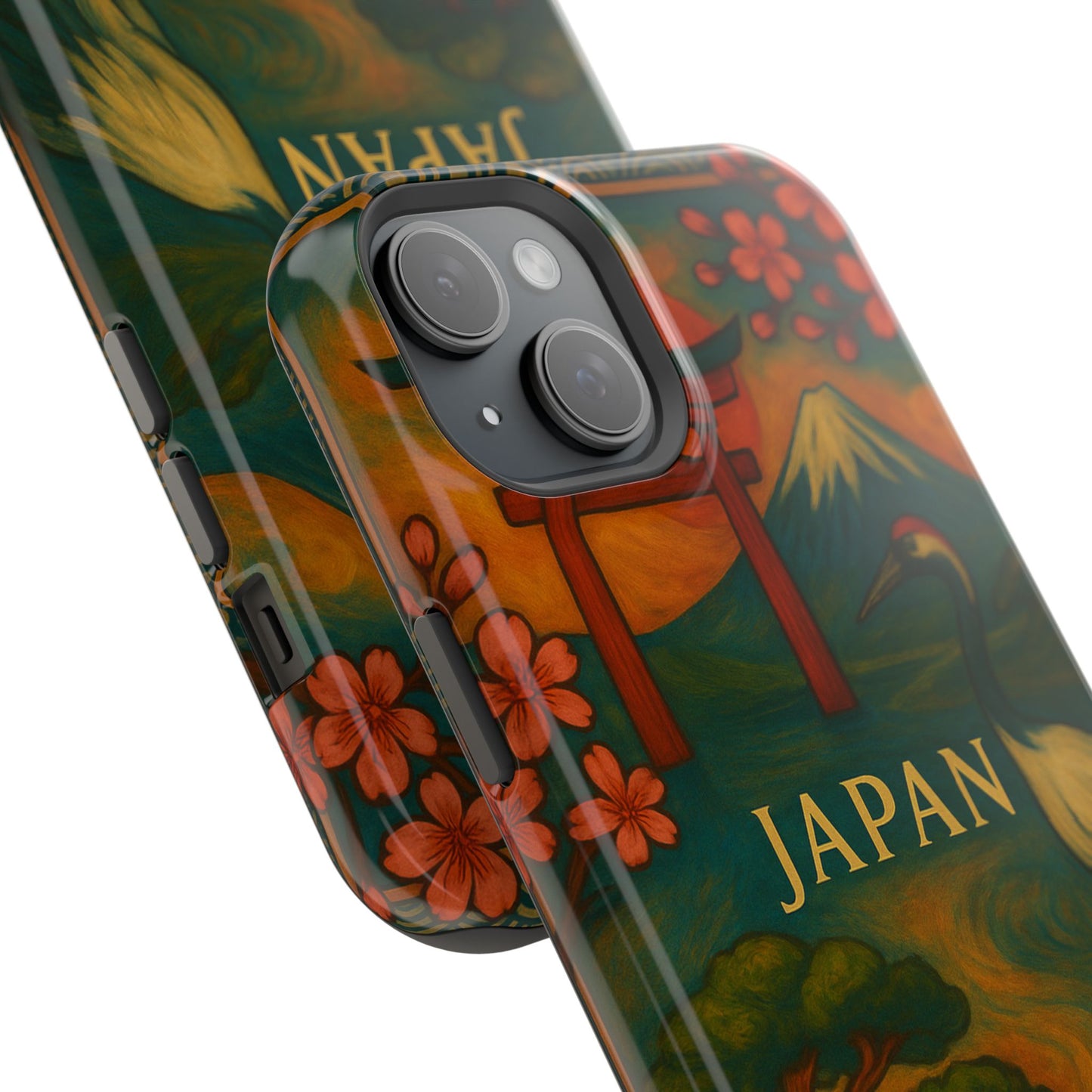 "Funda Magnética Reforzada Japón: Tradición entre Cerezos y Montañas 🌸⛩️🗻"