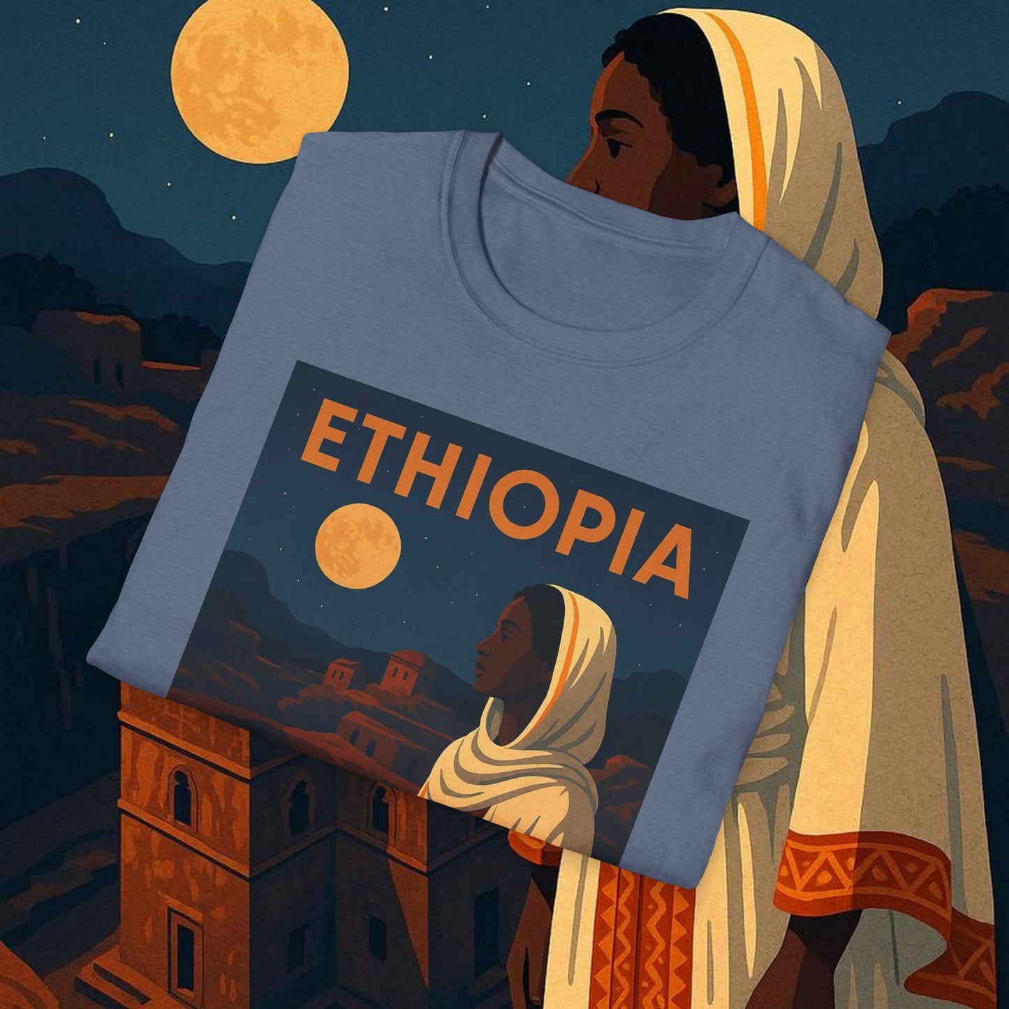 "Camiseta Etiopía Tierra sagrada y alma ancestral"