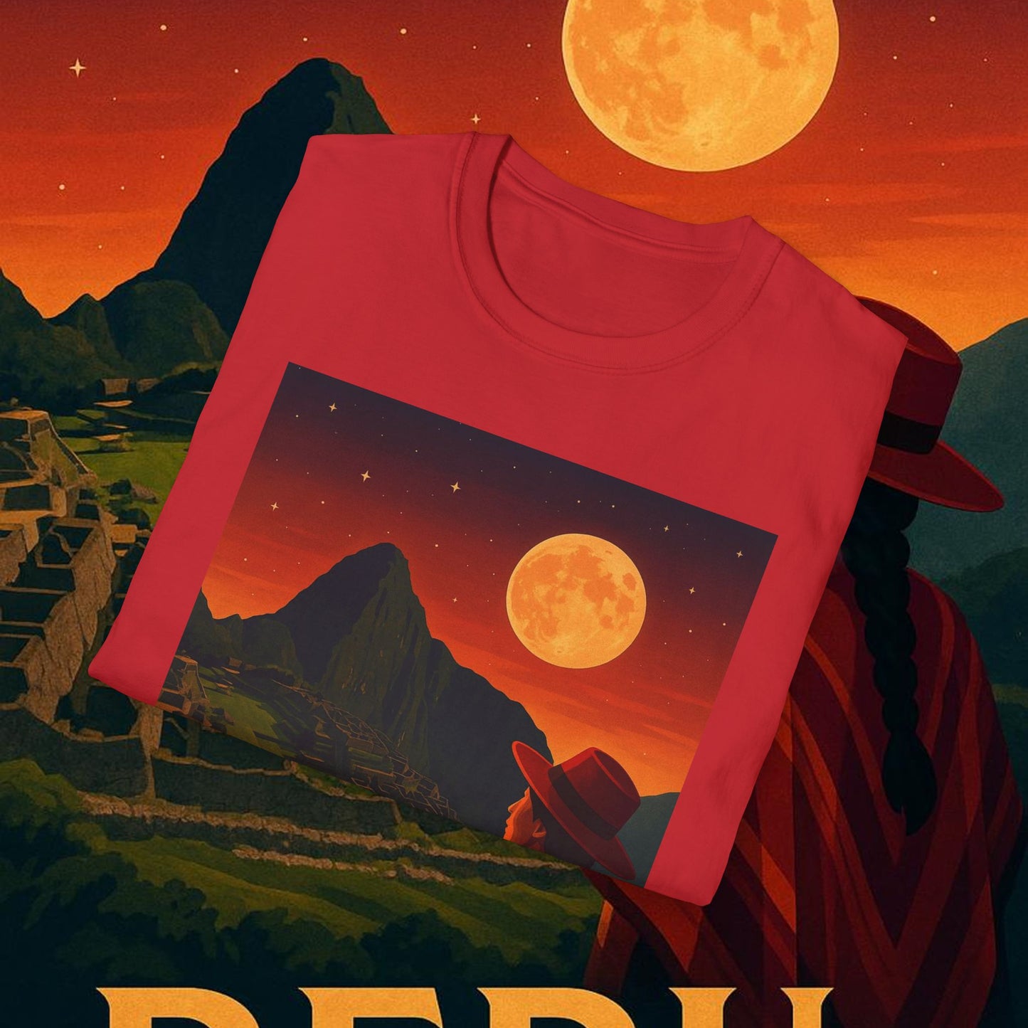 "Camiseta Perú: Misticismo, Historia y Maravillas Eternas 🏔️🦙🛕"