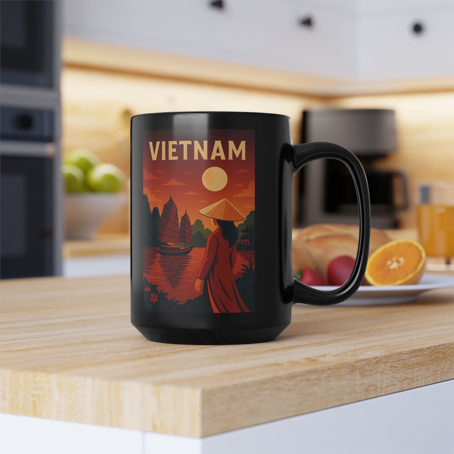 "Taza Vietnam: Tradición, Naturaleza y Leyendas Ancestrales 🎋🏯🐉"