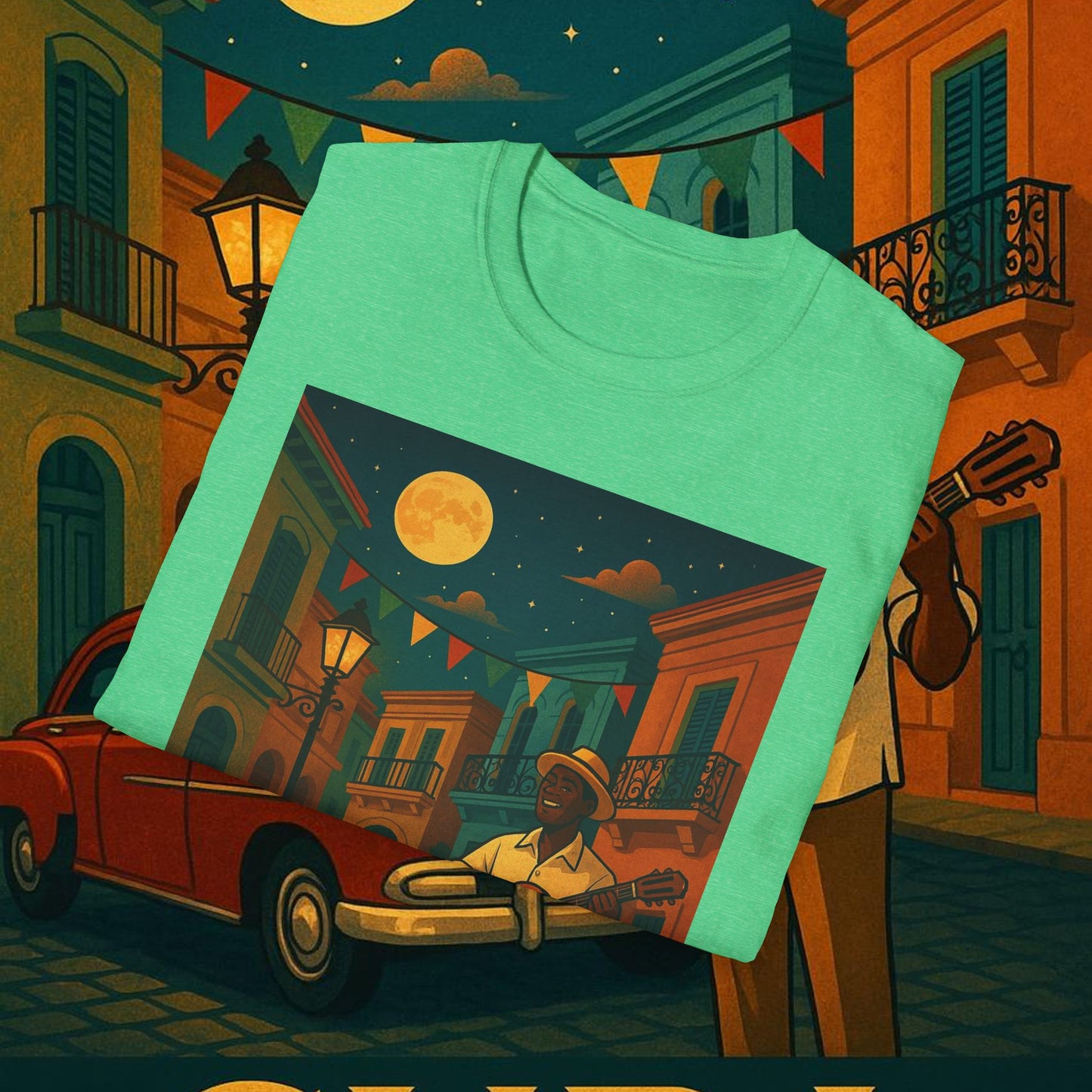 "Camiseta Cuba: Ritmo, Historia y Encanto Caribeño 🎺🚗🌴 "
