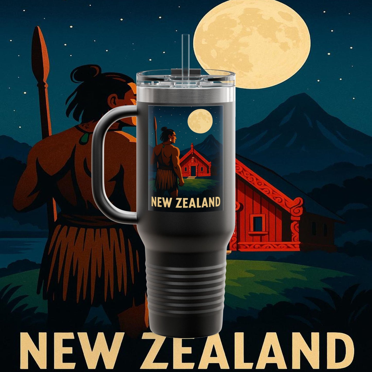"New Zealand Insulated Travel Mug🏞️ – A paradise of nature and adventure"