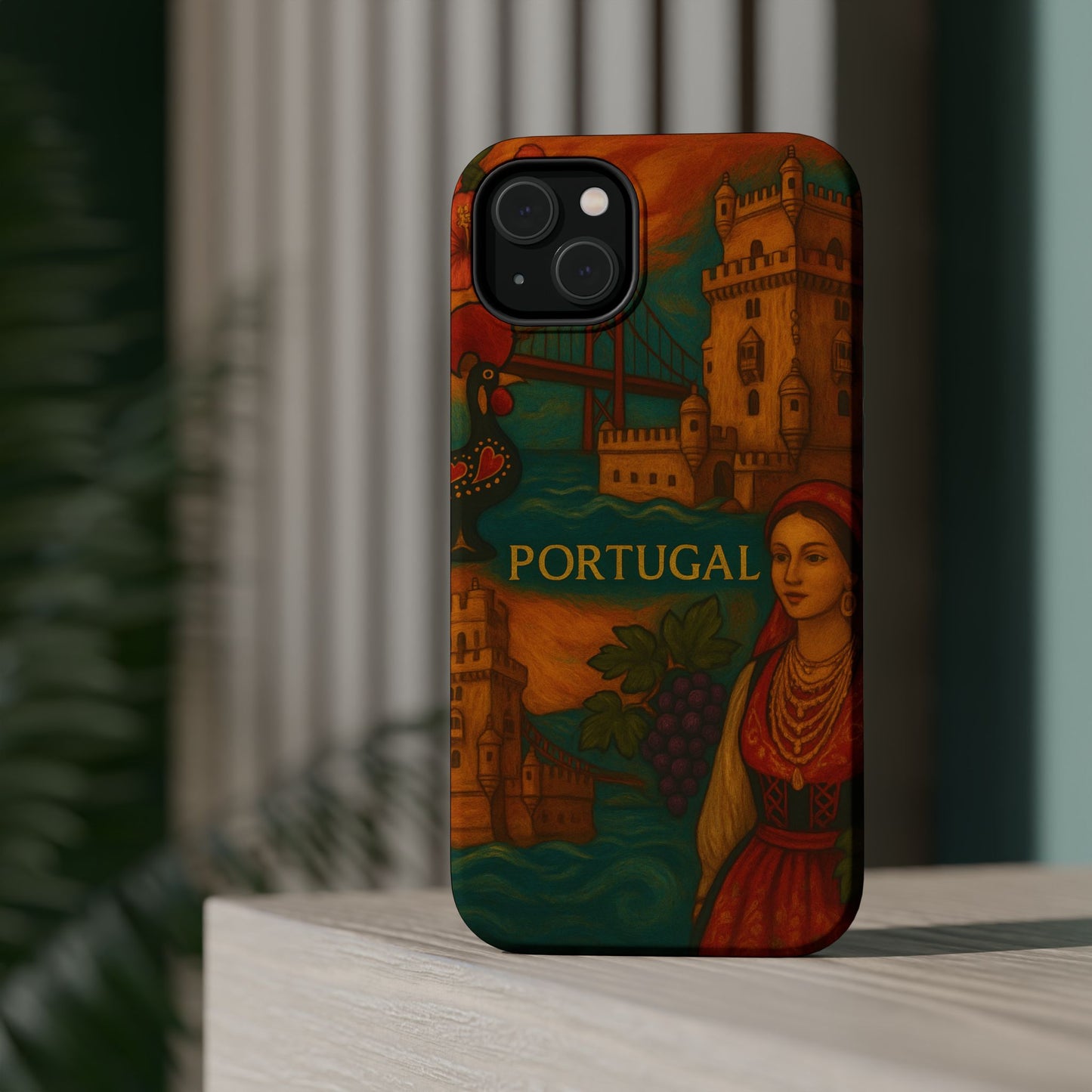 "Funda Magnética Reforzada Magnética Reforzada Portugal: Encanto Atlántico, Fados y Azulejos 🌊🎶🧿"