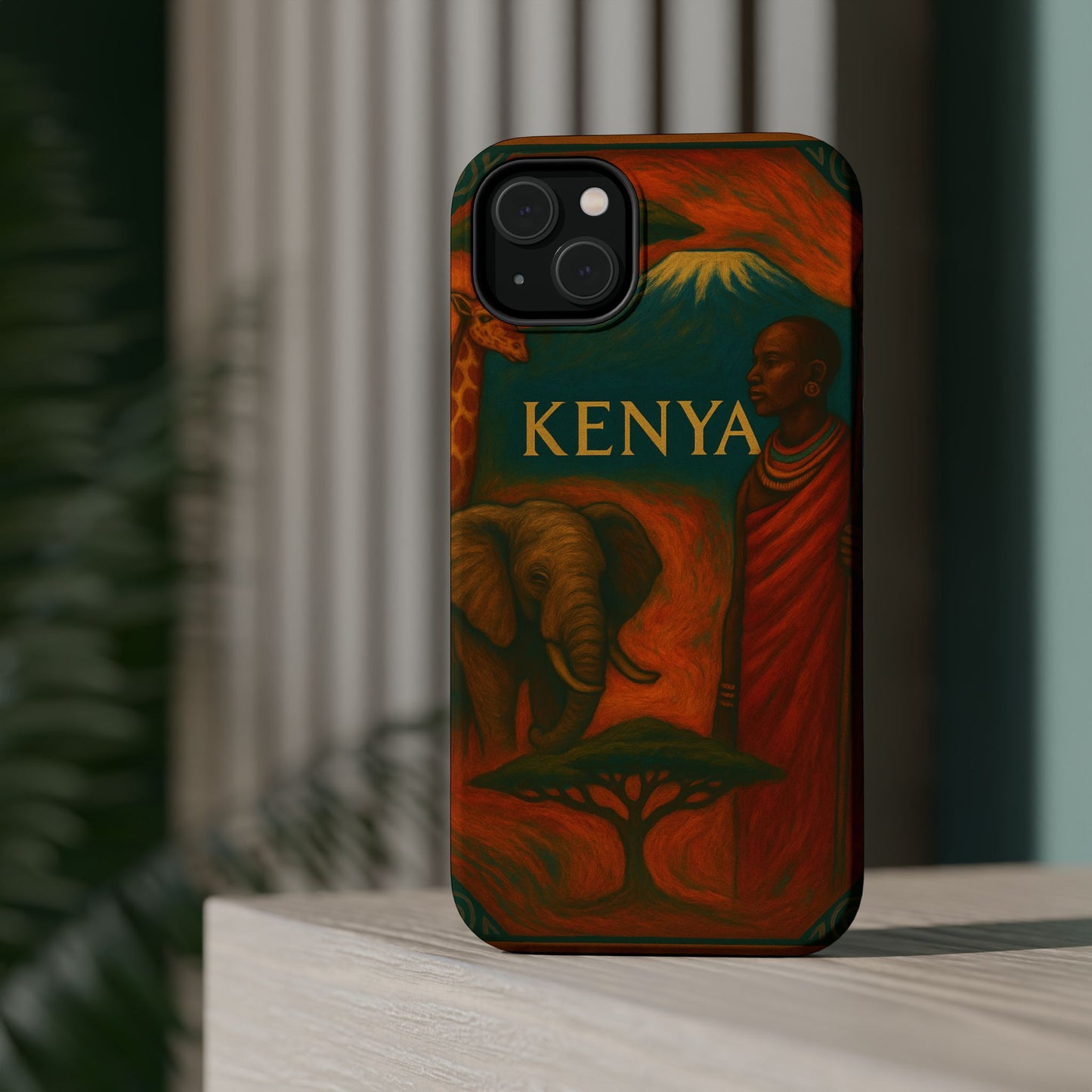 "Funda Magnética Reforzada Magnética Reforzada Kenia: Aventura Salvaje y Tierra de Horizontes Infinitos 🦁🌄🏕️"