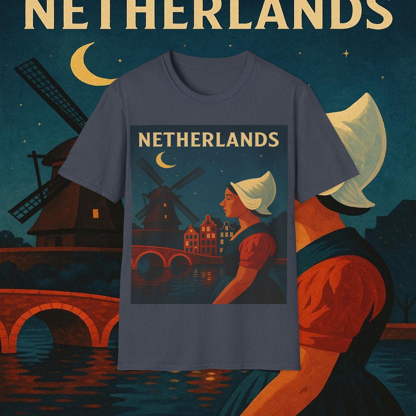 "Camiseta paises bajos✨ – Tierra de tulipanes, molinos y canales mágicos"